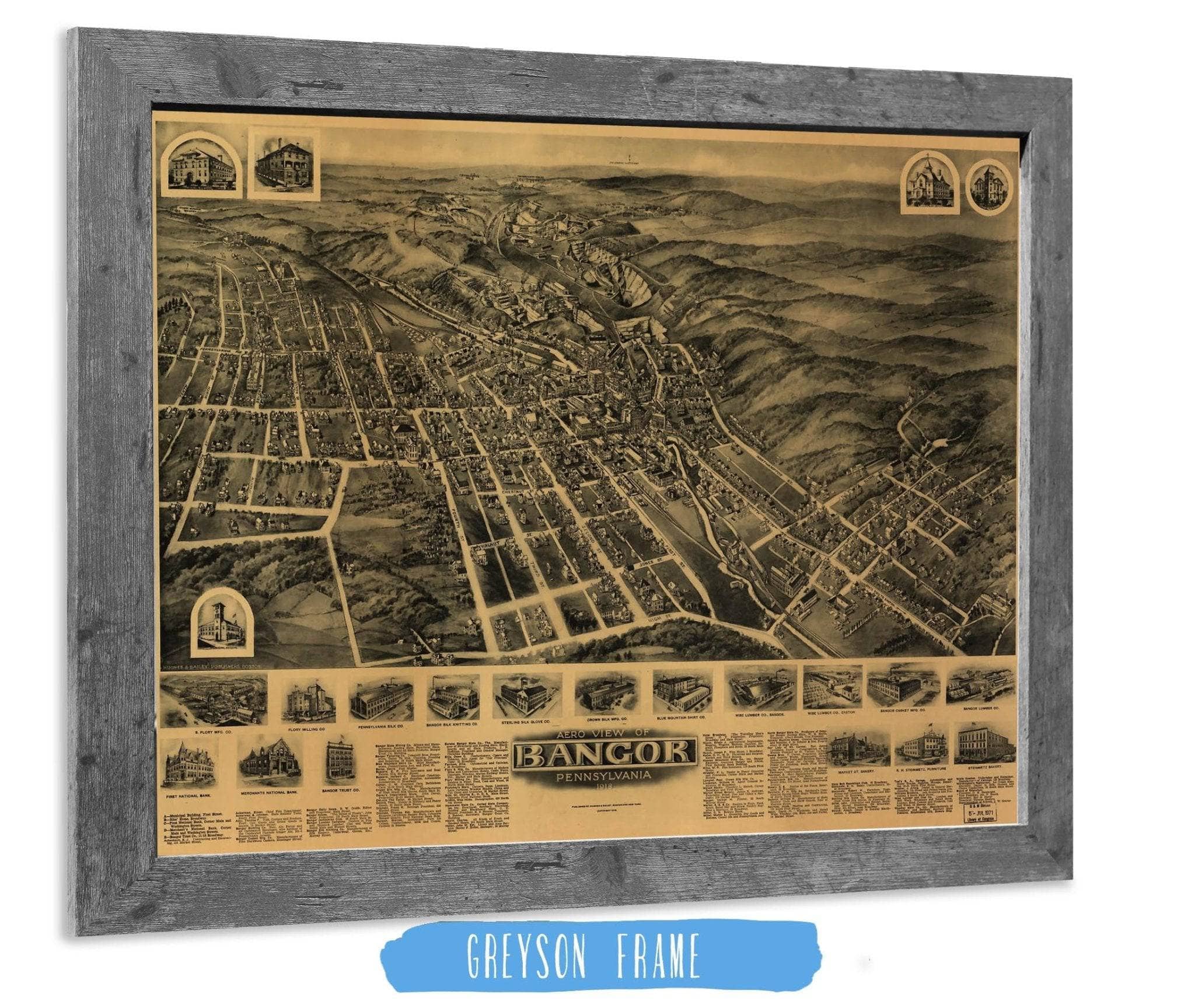 Aero View Of Bangor Pennsylvania 1918 State of Pennsylvania - Image 6