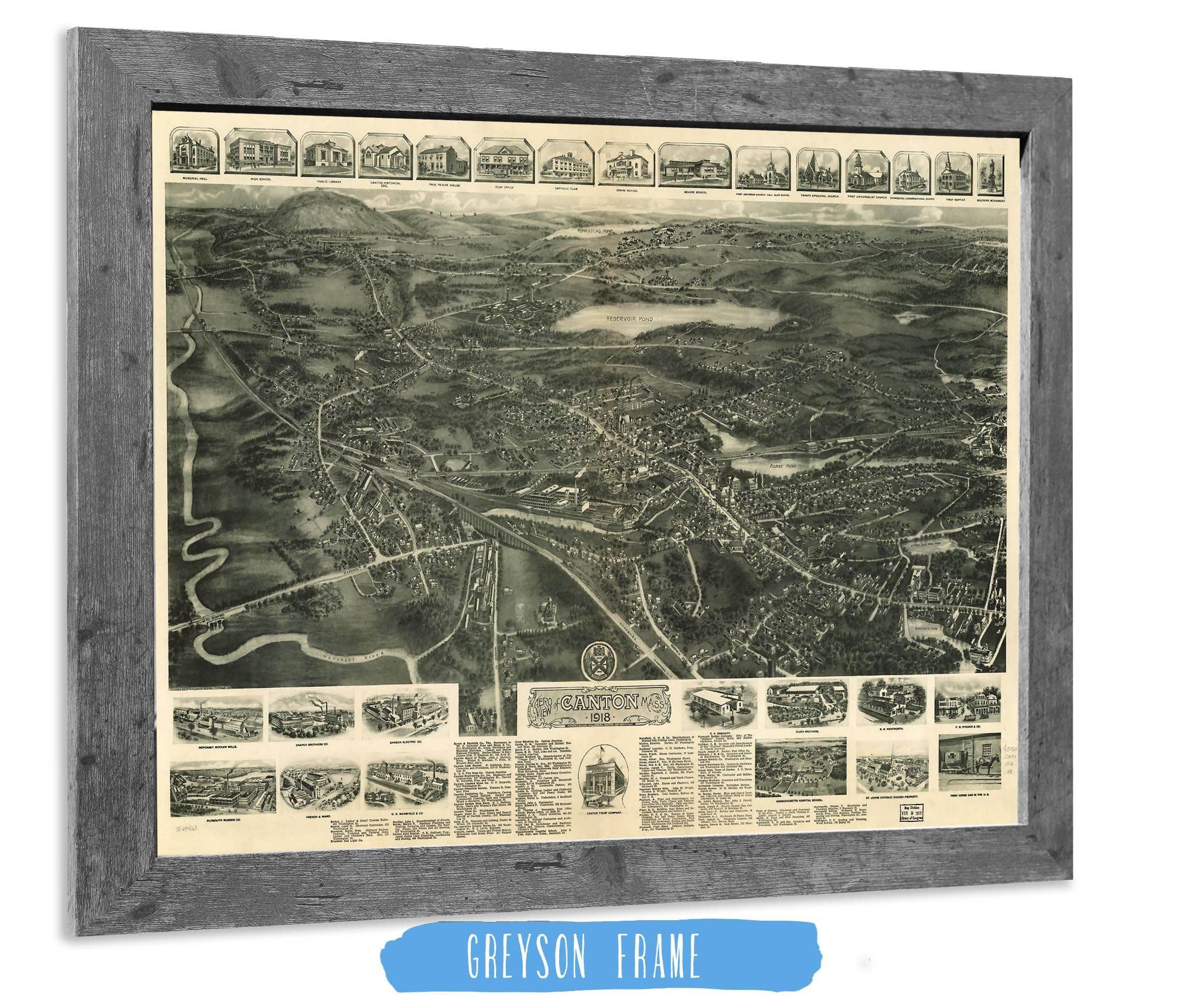 Aero View Of Canton Mass 1918 State of Massachusetts - Image 6