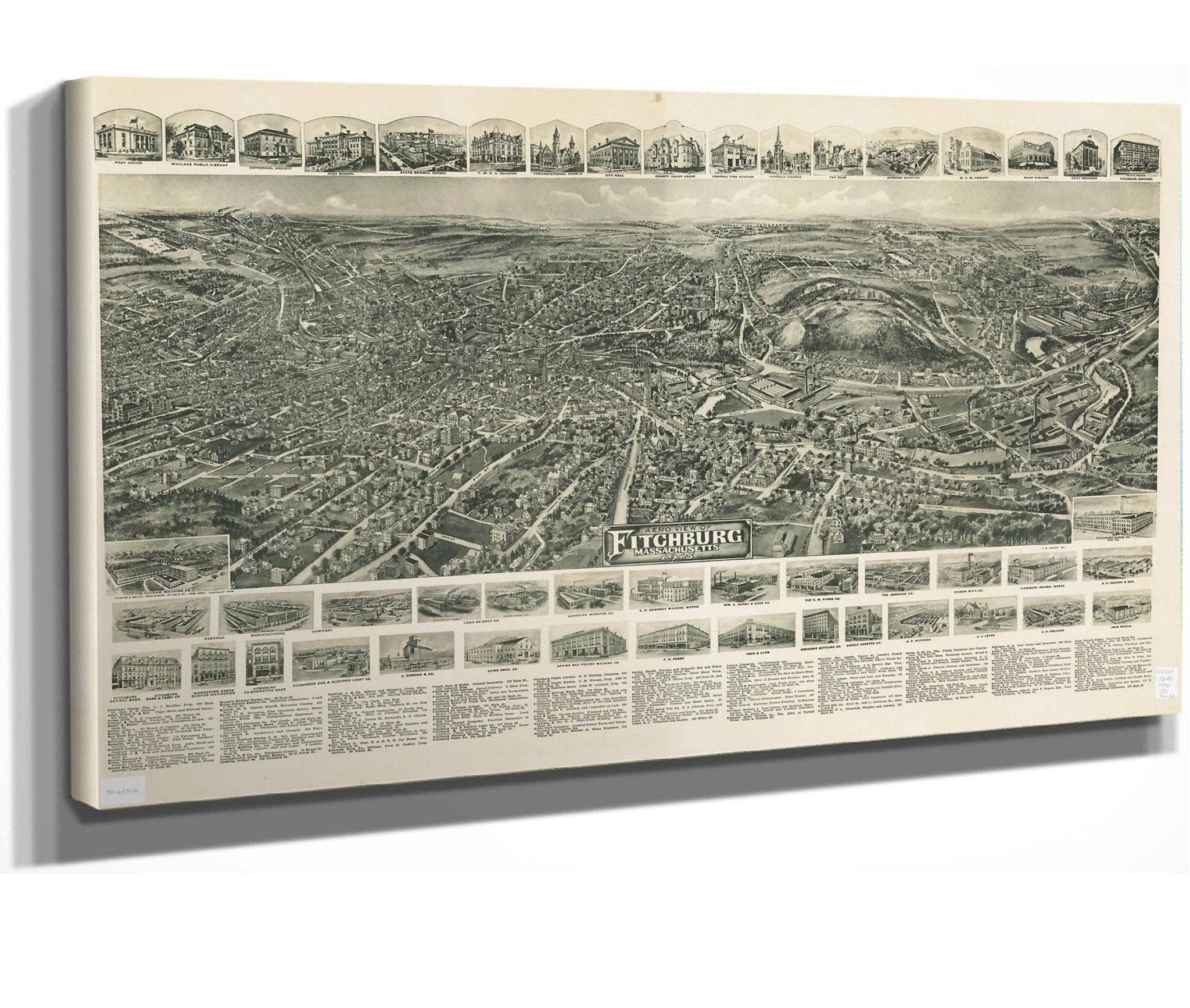 Aero View Of Fitchburg Massachusetts 1915 State Of Massachusetts