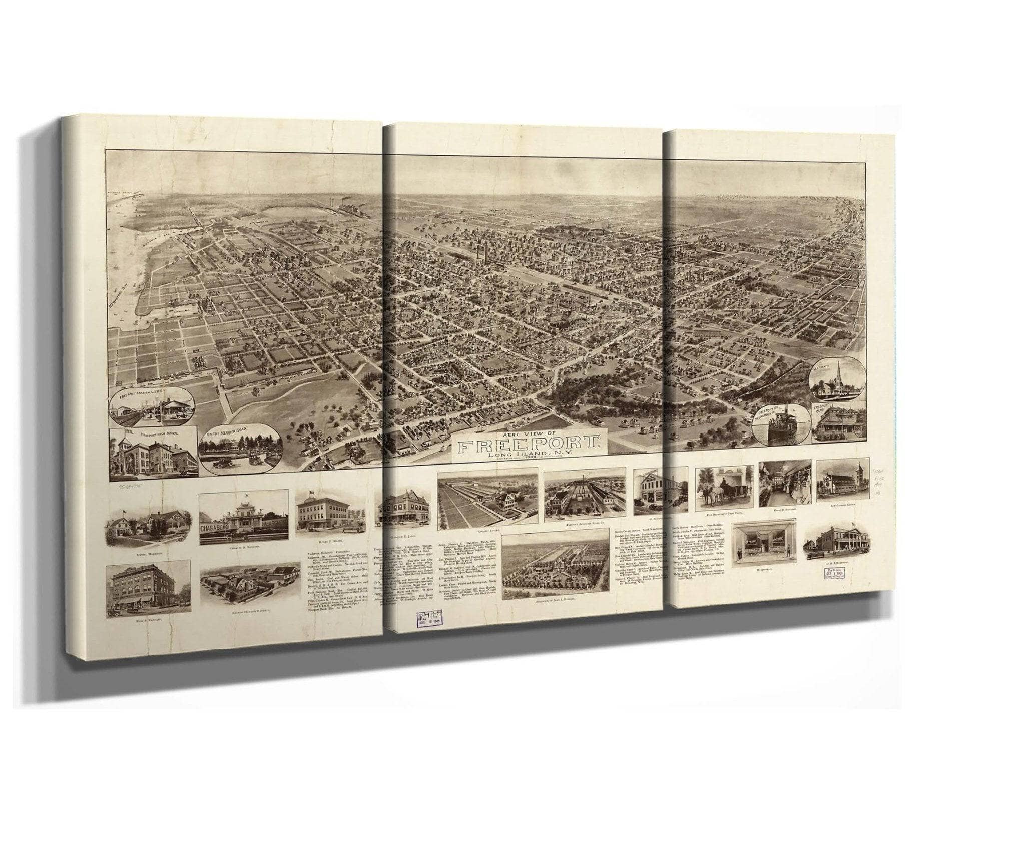 Aero View Of Freeport Long Island Ny 1909 State Of New York - Image 2