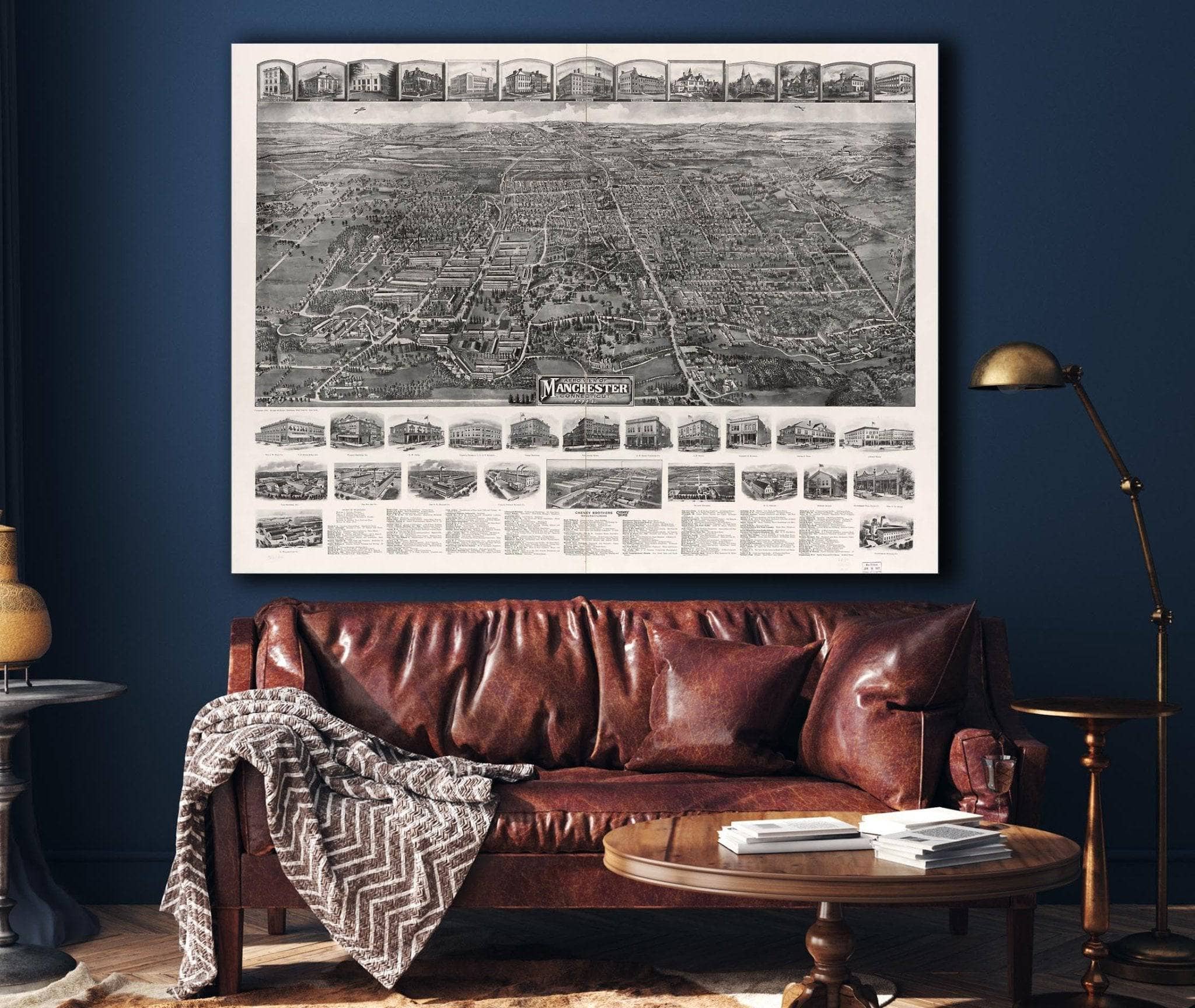 Aero View Of Manchester Connecticut 1914 State of Connecticut - Image 4