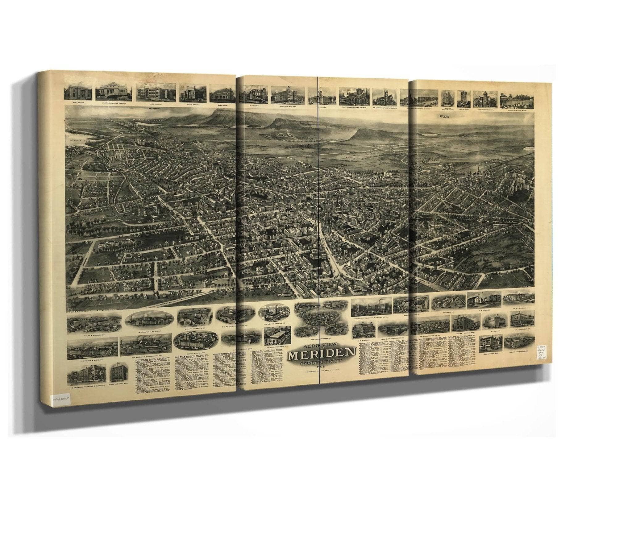 Aero View Of Meriden Connecticut 1918 State Of Connecticut - Image 2