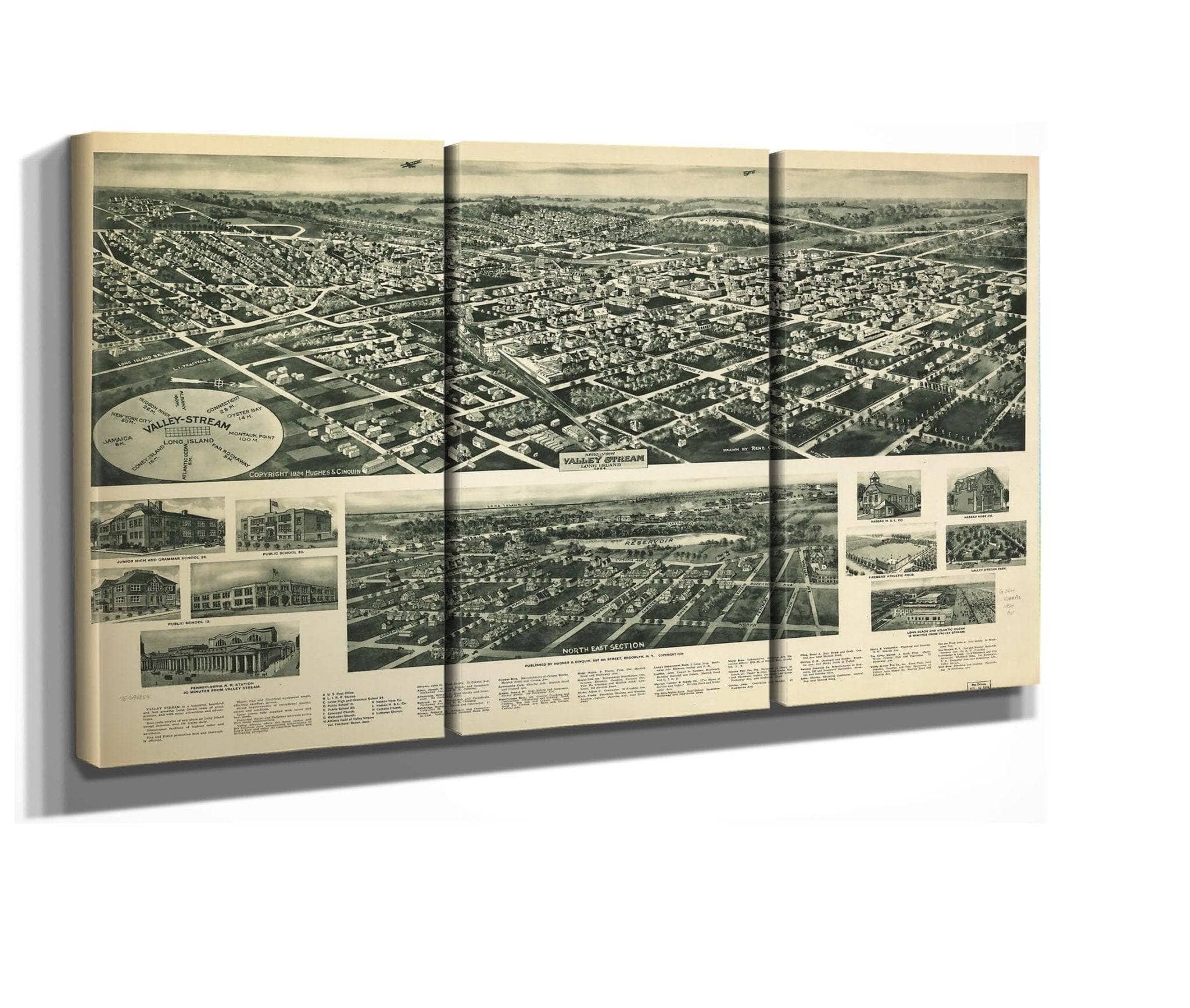 Aero View Of Valley Stream Long Island 1924 State Of New York - Image 3
