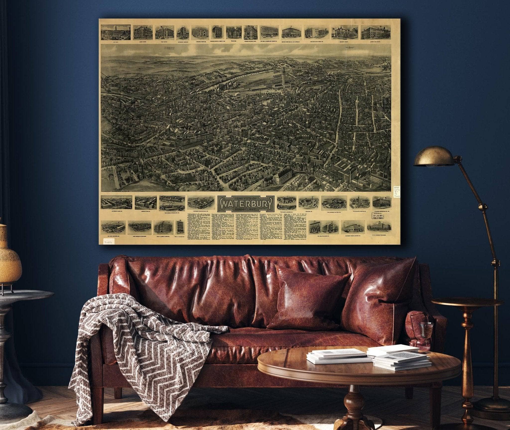 Aero View Of Waterbury Connecticut 1917 State of Connecticut - Image 4