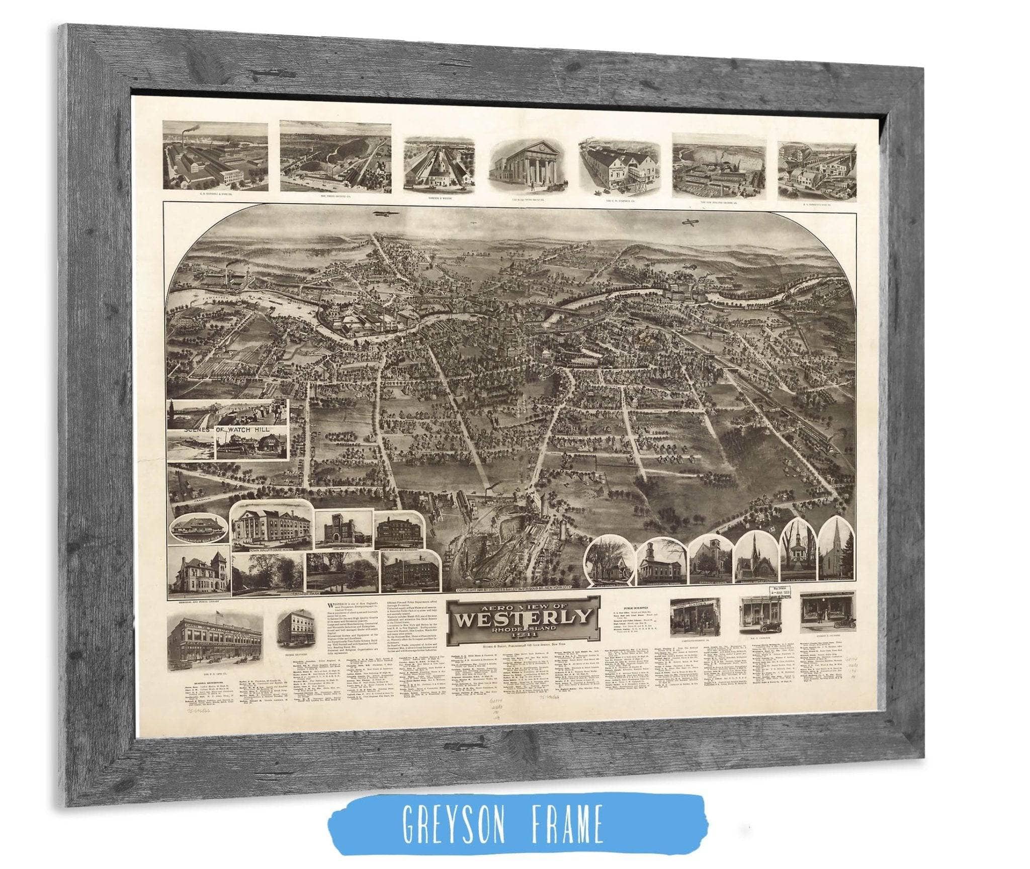 Aero View Of Westerly Rhode Island 1911 State of Rhode Island - Image 6