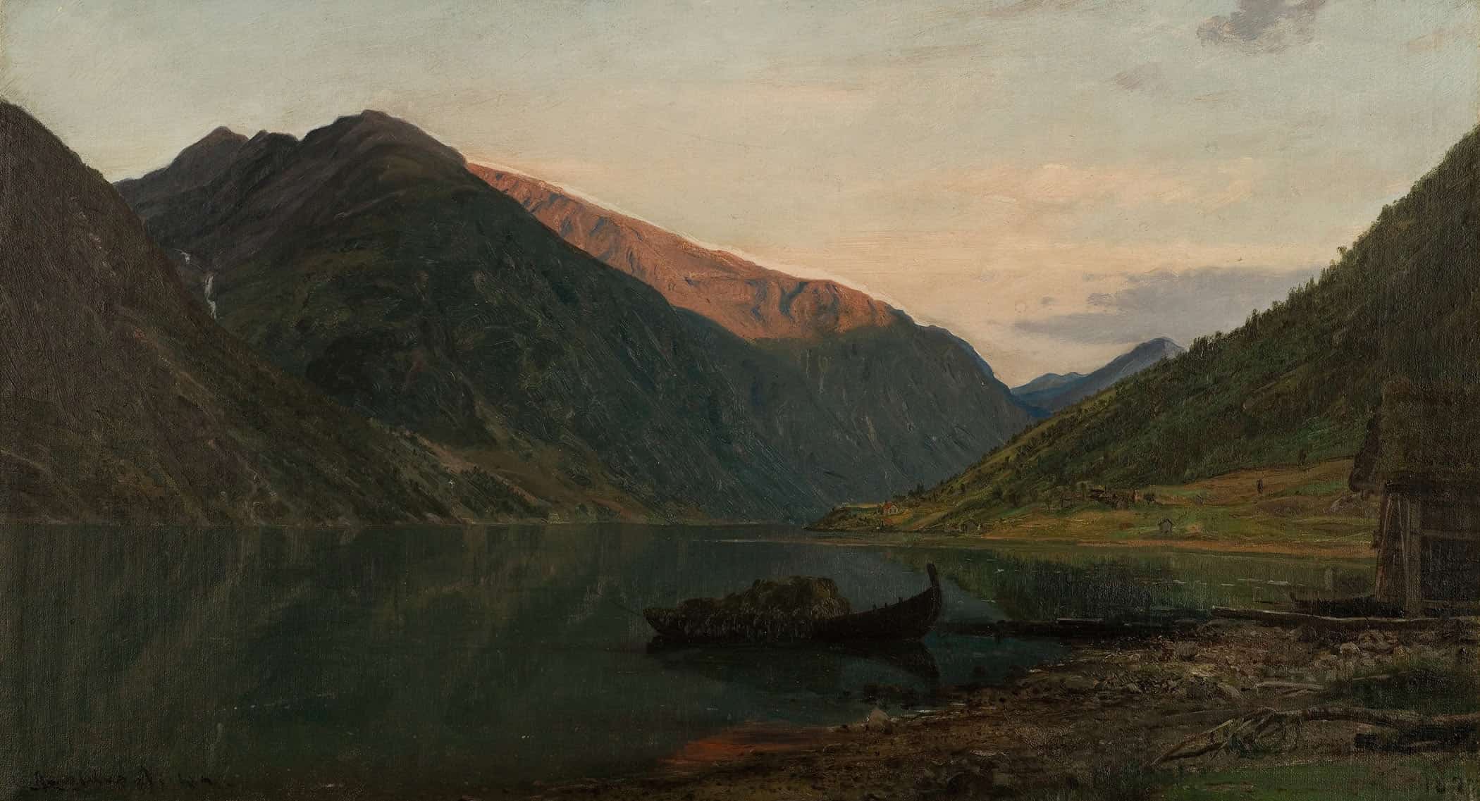 Aftenstemning Fjaerland By Amaldus Nielsen - Image 2