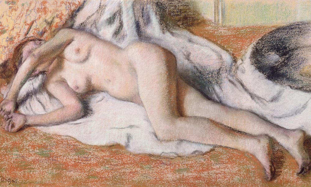 After The Bath Or, Reclining Nude By Edgar Degas - Image 5