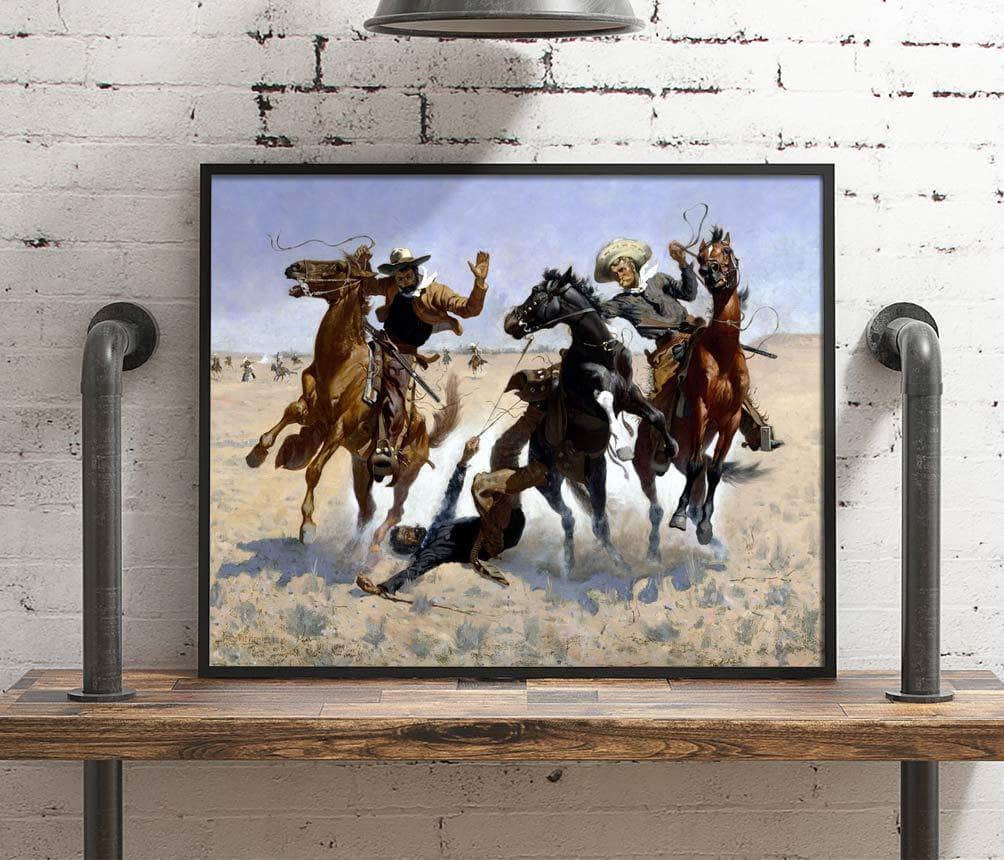 Aiding A Comrade Painting Frederic Remington Canvas Art - Image 4