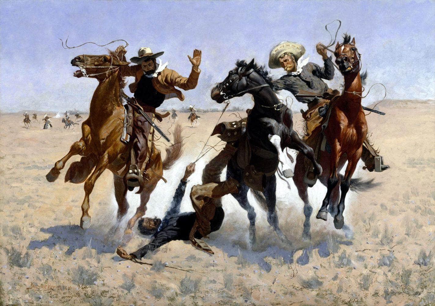 Aiding A Comrade Painting Frederic Remington Canvas Art - Image 5