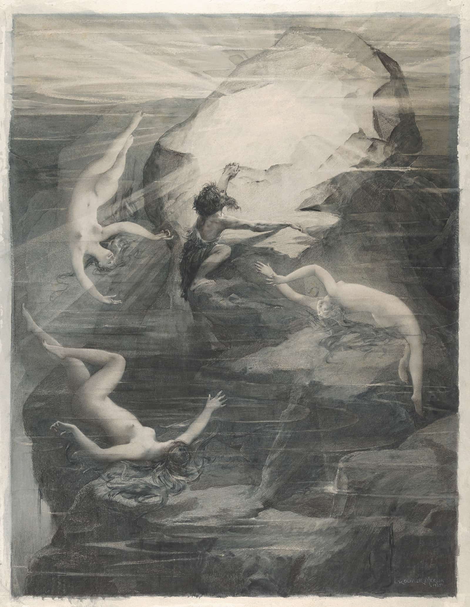 Alberich And The Rhinemaidens by Luc Olivier Merson