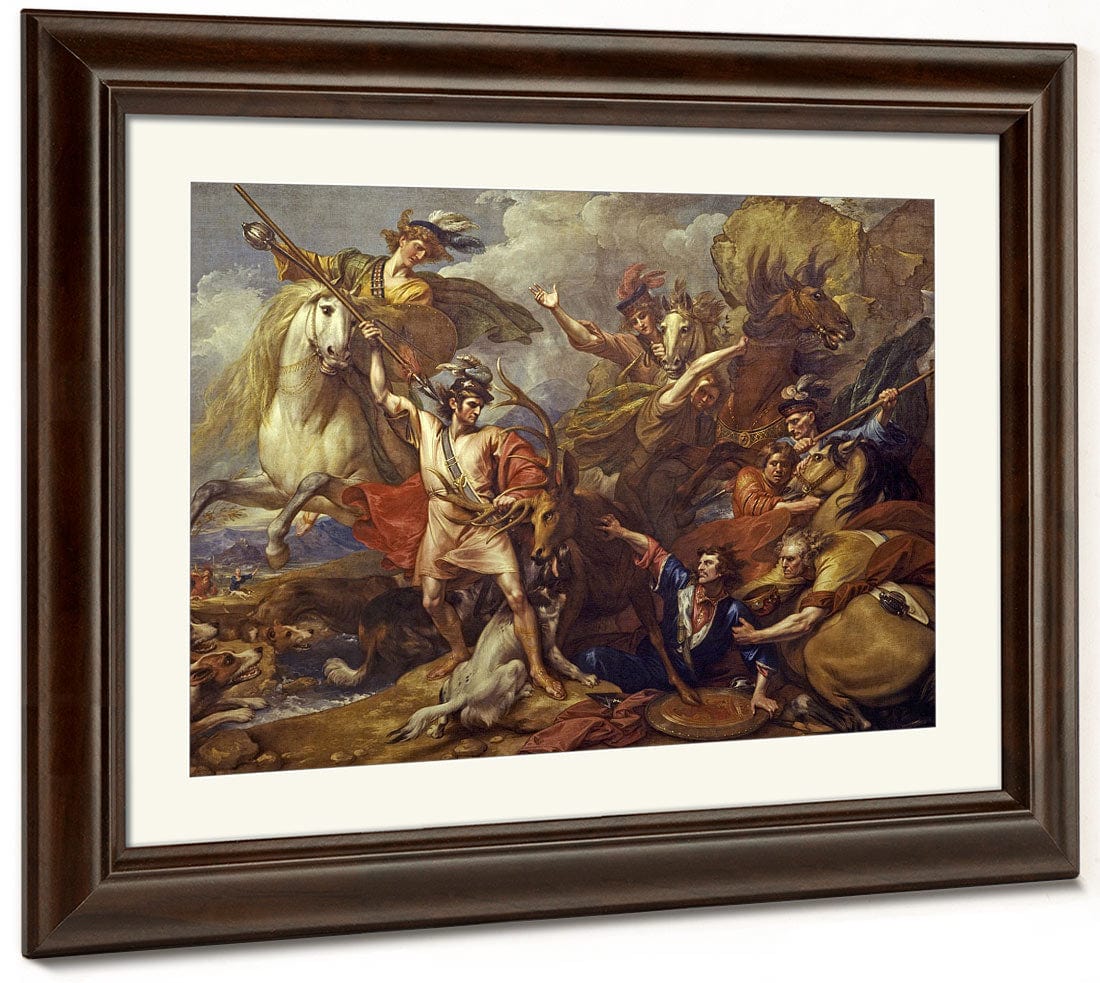 Alexander Iii Of Scotland Rescued From The Fury Of A Stag By The Intrepidity Of Colin Fitzgerald ('The Death Of The Stag') By Benjamin West - Image 3