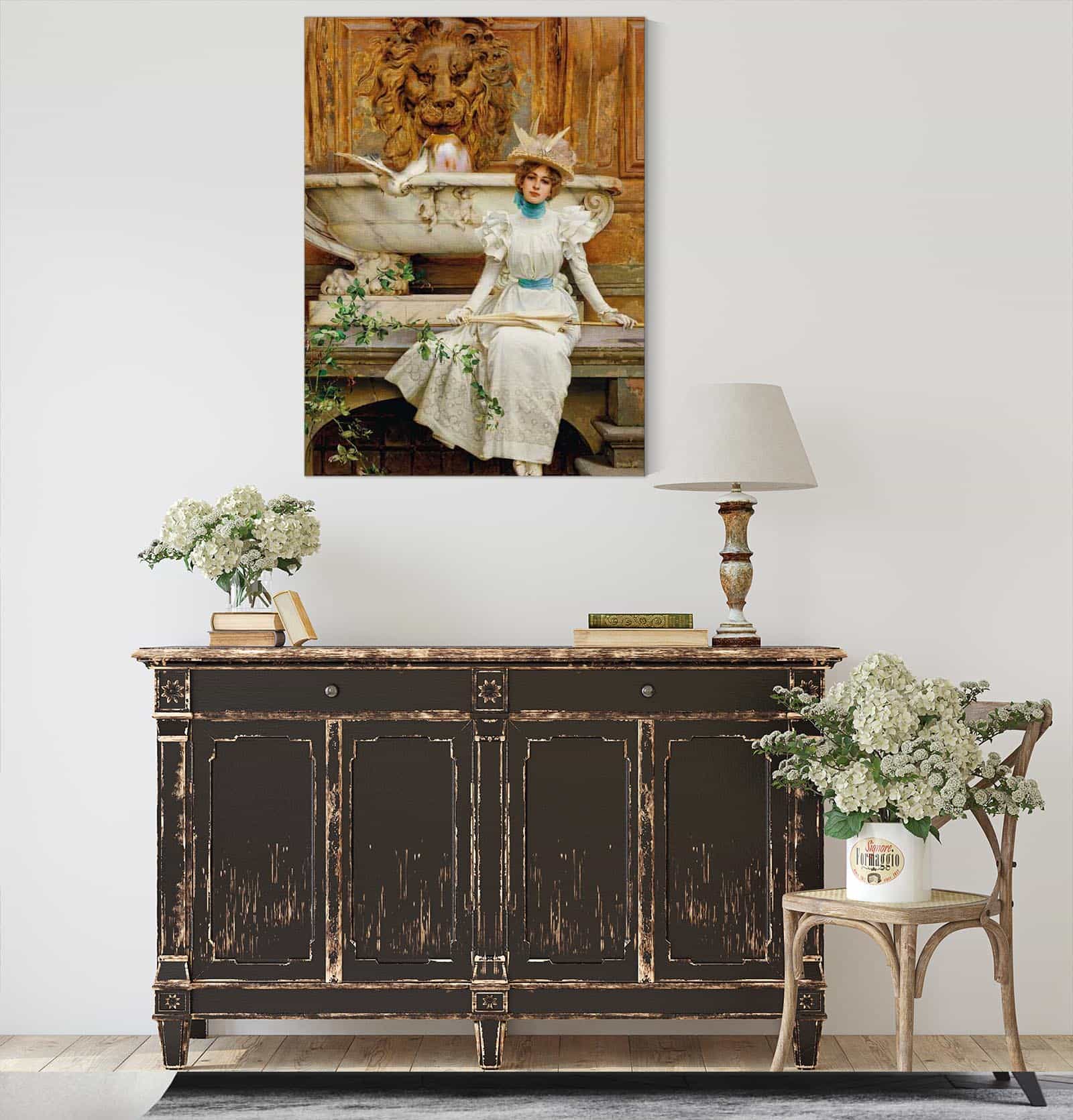Alla Fontana Le Due Colombe by Vittorio Matteo Corcos - Image 4