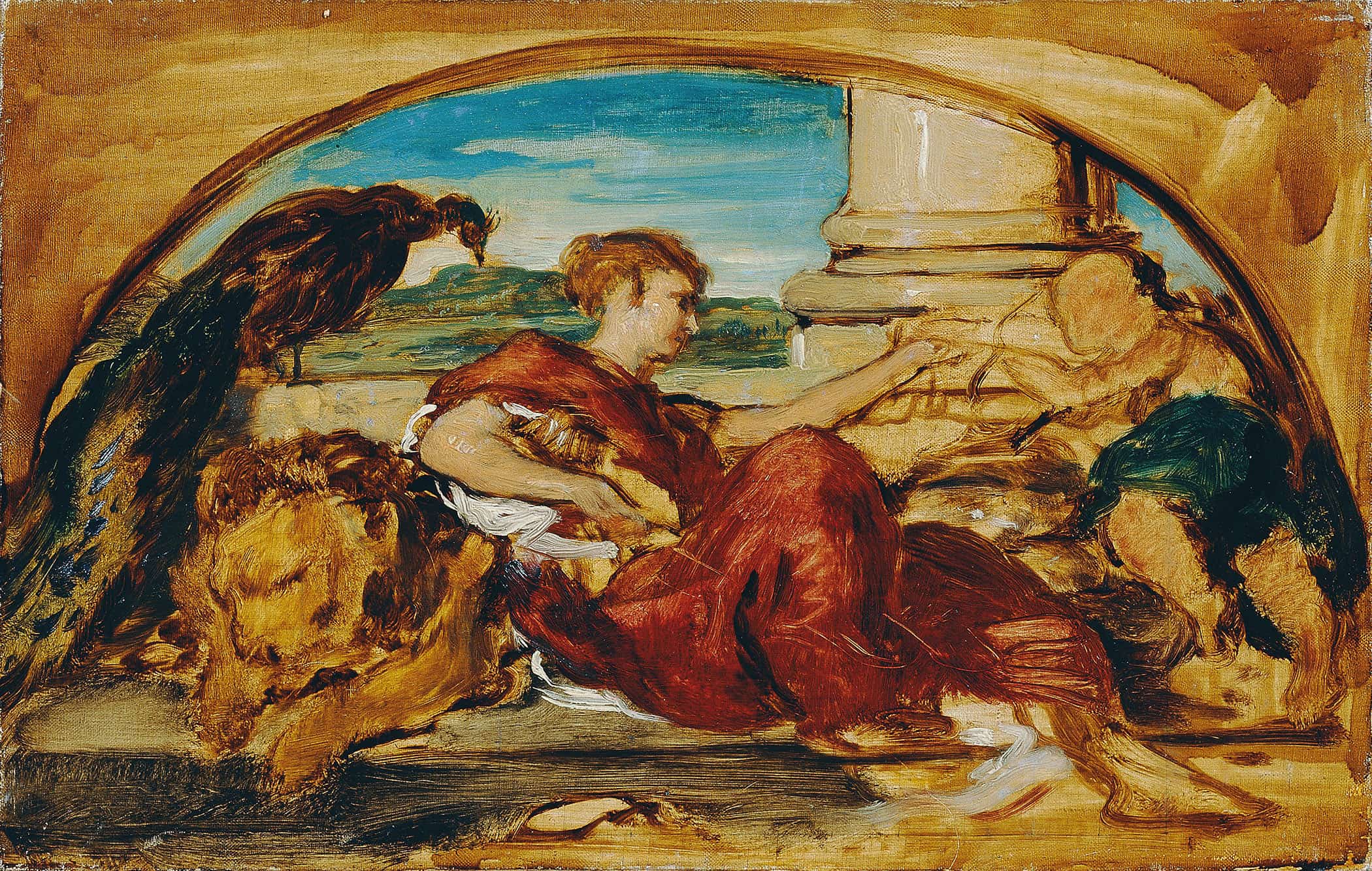 Allegorische Figur Mit Lowe Und Pfau by Hans Canon - Image 2