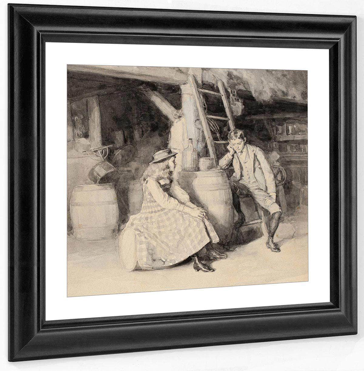 Alphonse And Cherry In The Barn 1891 By Alice Barber Stephens - Image 2