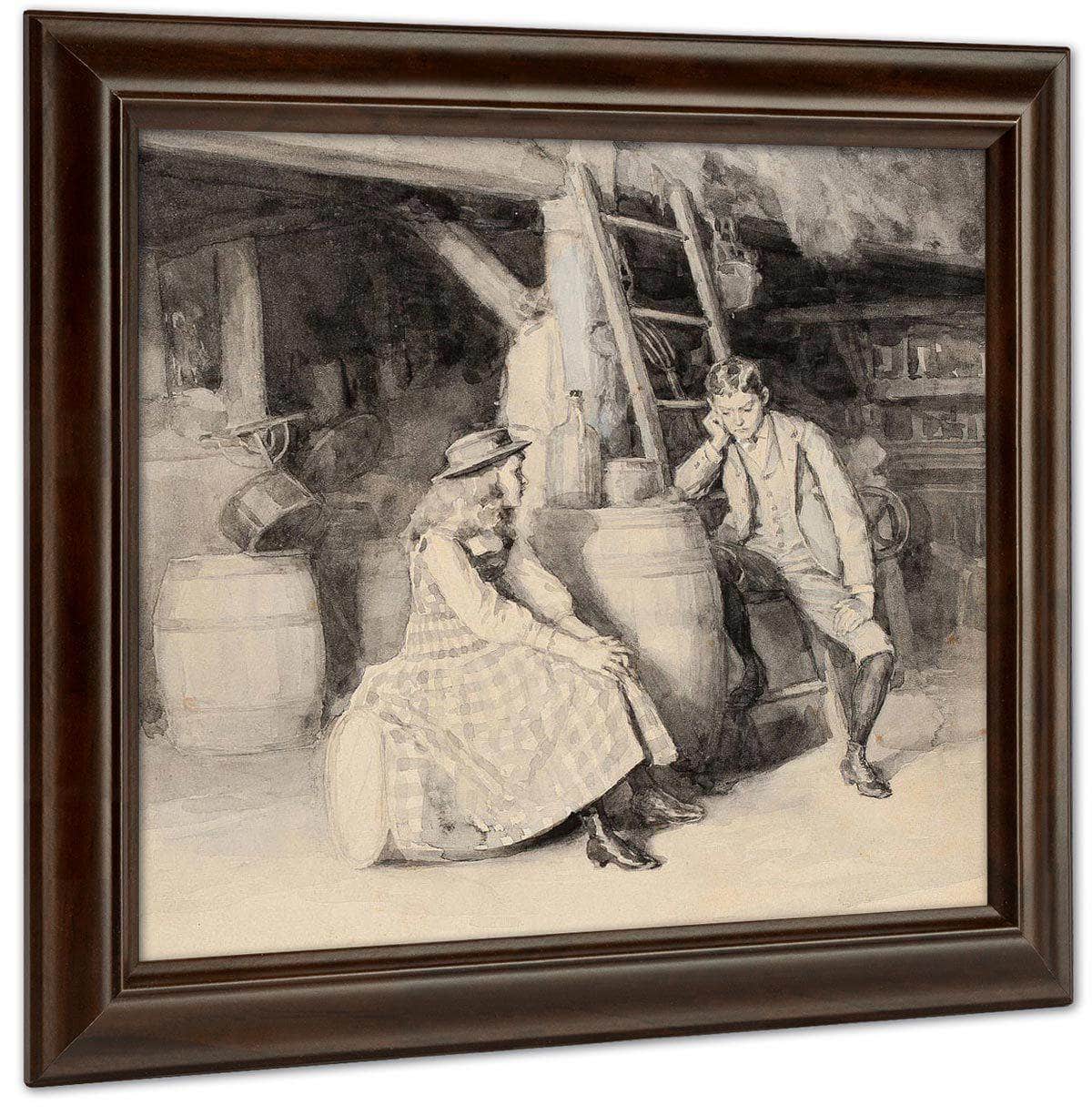 Alphonse And Cherry In The Barn 1891 By Alice Barber Stephens - Image 4