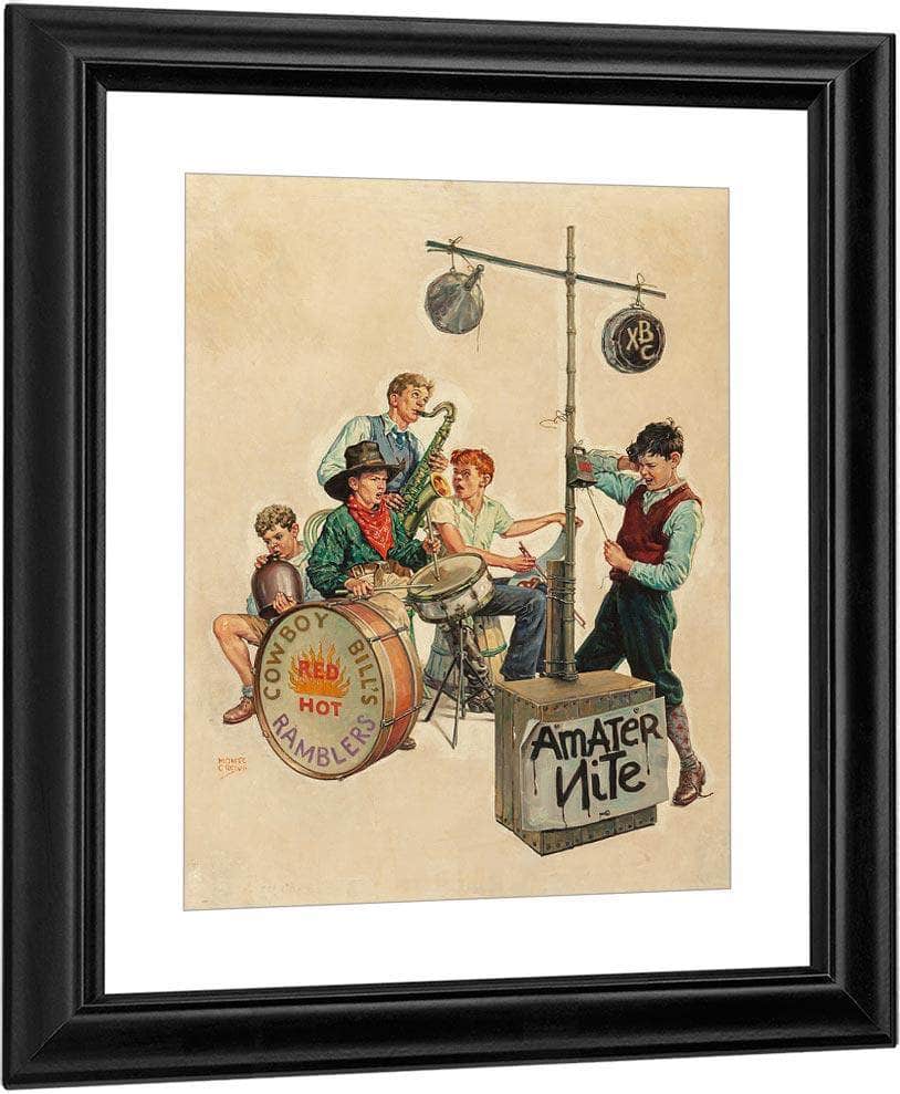 Amateur Nite Cowboy Bills Ramblers The Saturday Evening Post Cover January 11 1936 By Monte Crews - Image 3