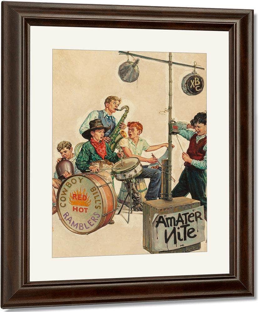 Amateur Nite Cowboy Bills Ramblers The Saturday Evening Post Cover January 11 1936 By Monte Crews - Image 4