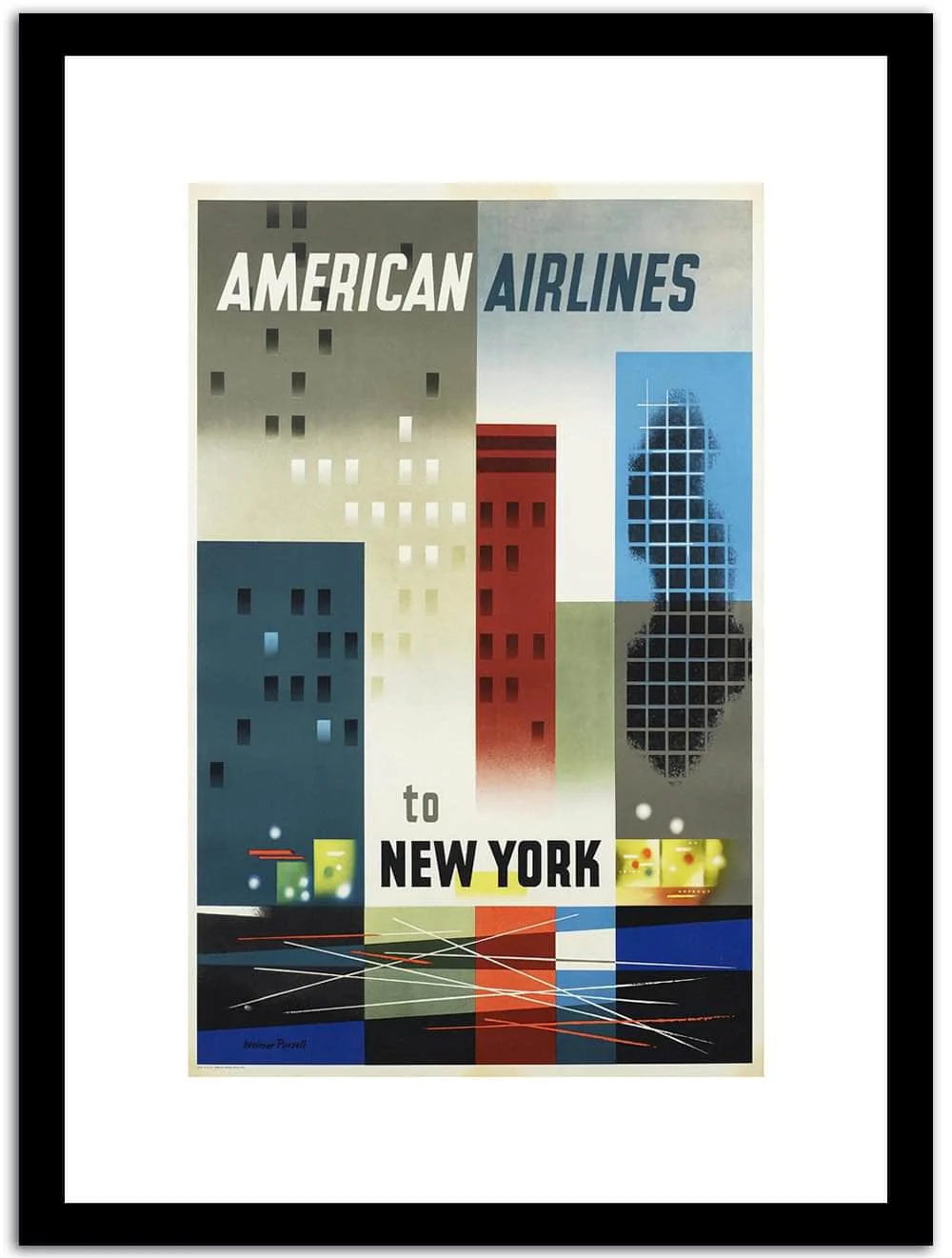 America Airlines Vintage Posterb