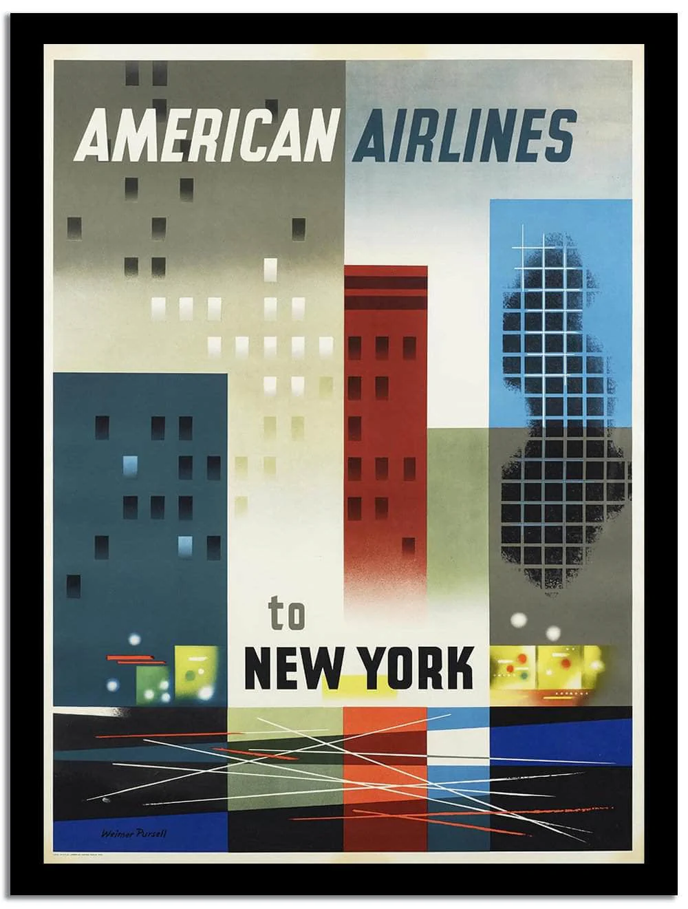 America Airlines Vintage Posterb - Image 2