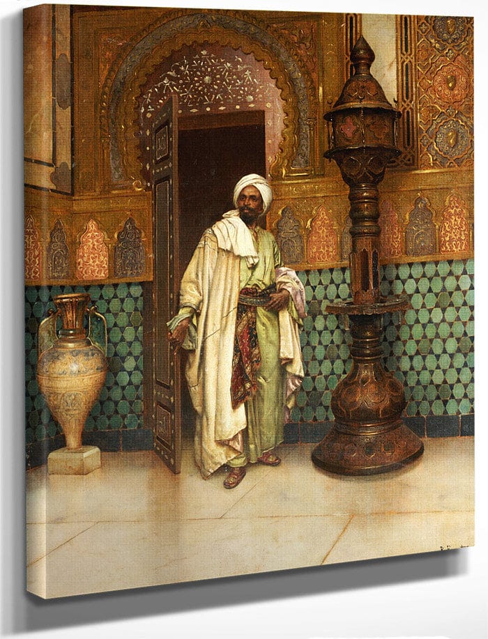 An Arab In A Palace Interior By Rodolphe Ernst