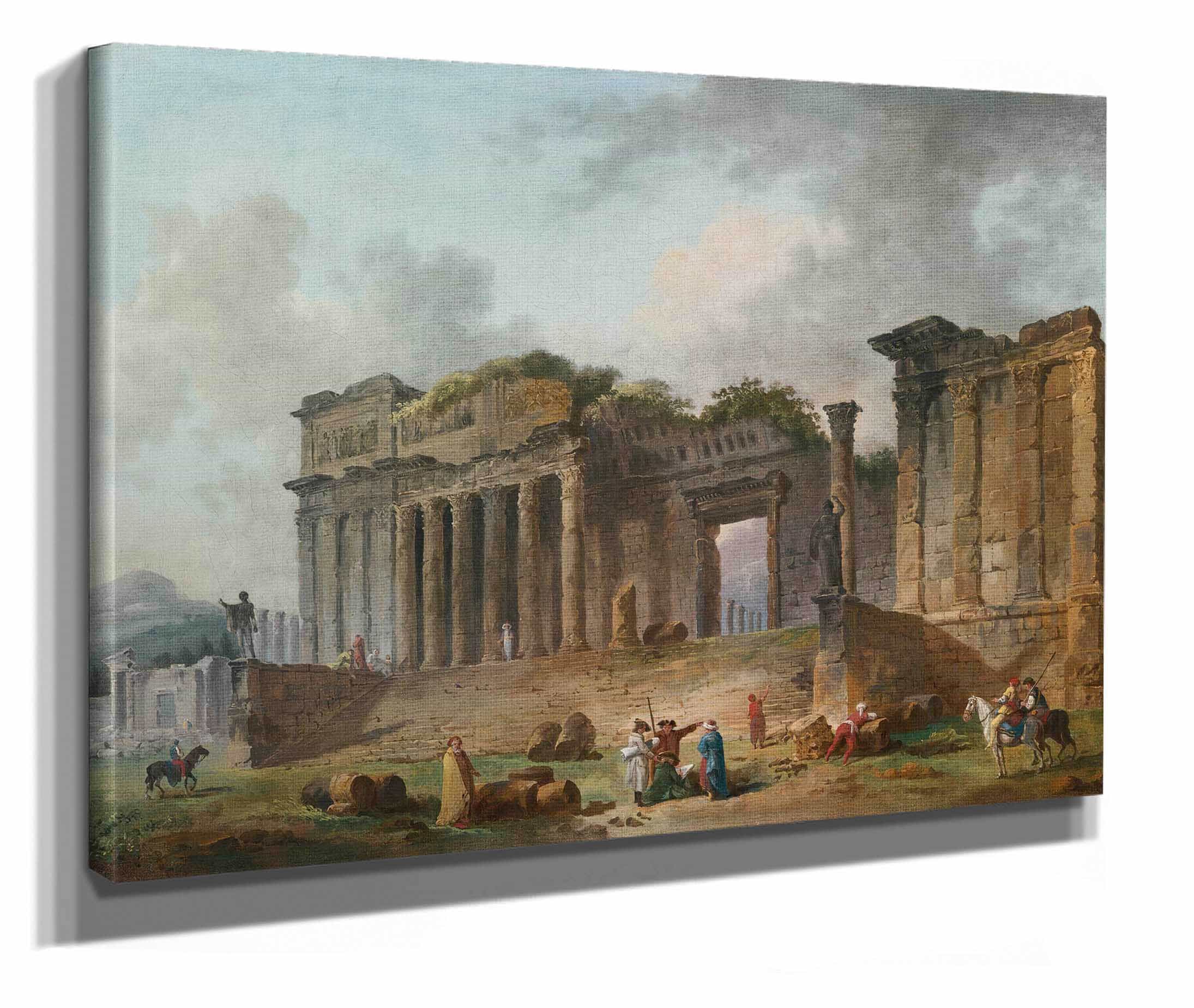 An Architectural Capriccio With An Artist Sketching In The Foreground by Hubert Robert - Image 2