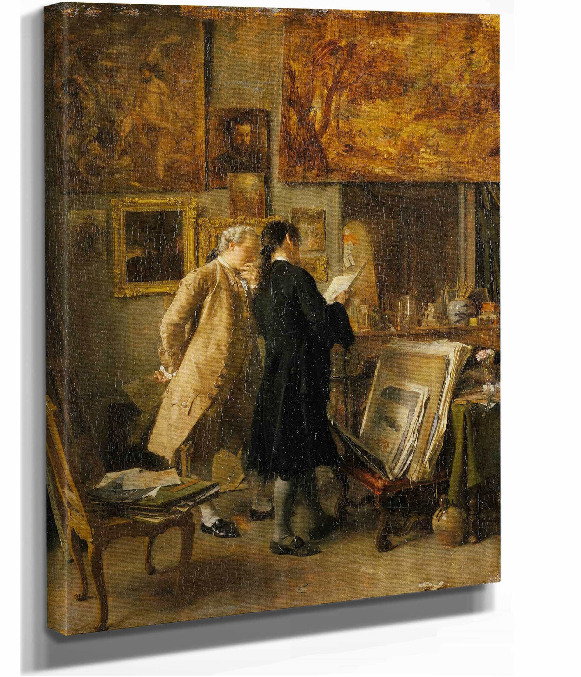 An Artist Showing His Work by Ernest Meissonier - Image 2