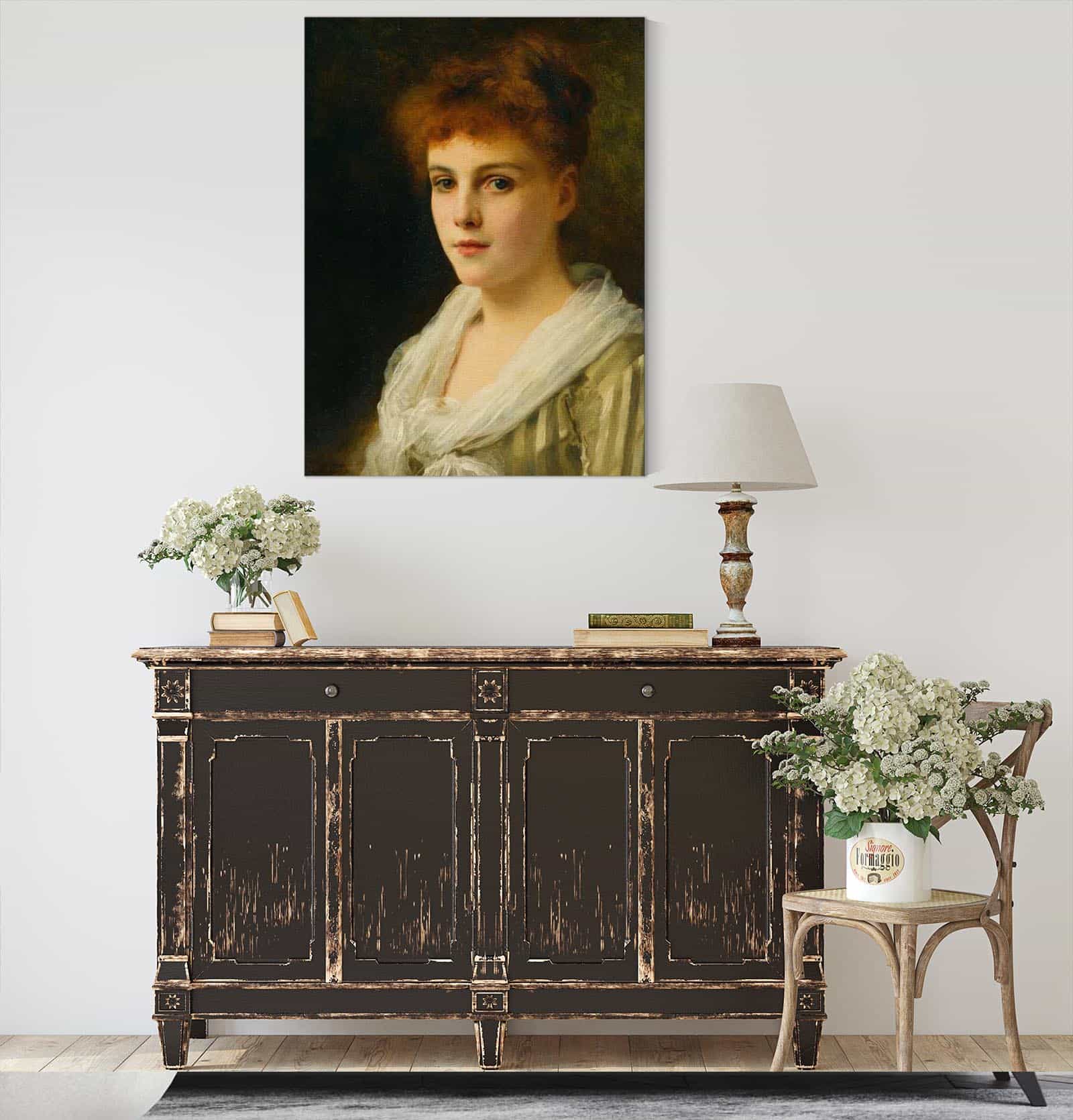 An Auburn Haired Beauty by Gustave Jean Jacquet - Image 4