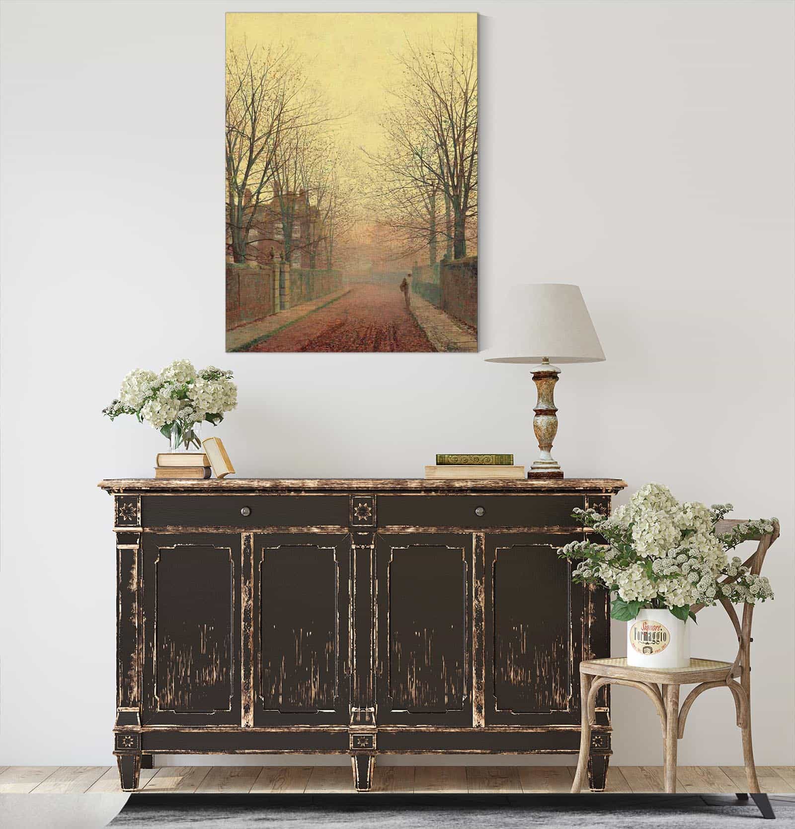 An Autumn Lane by John Atkinson Grimshaw - Image 6