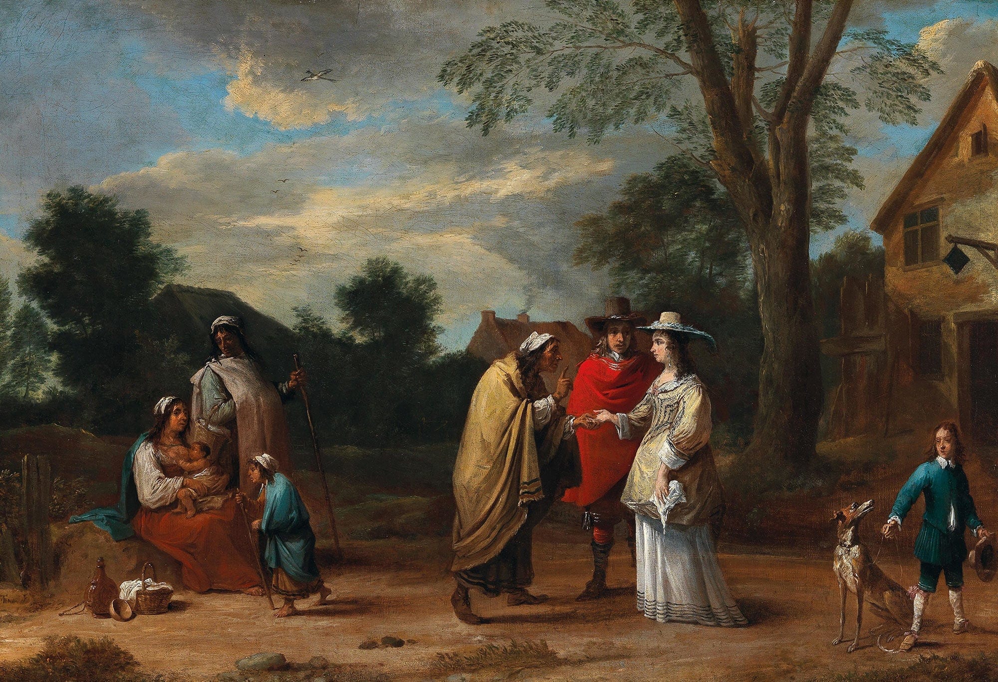 An Elegant Couple Meeting A Fortune Teller by David Teniers The Younger - Image 2