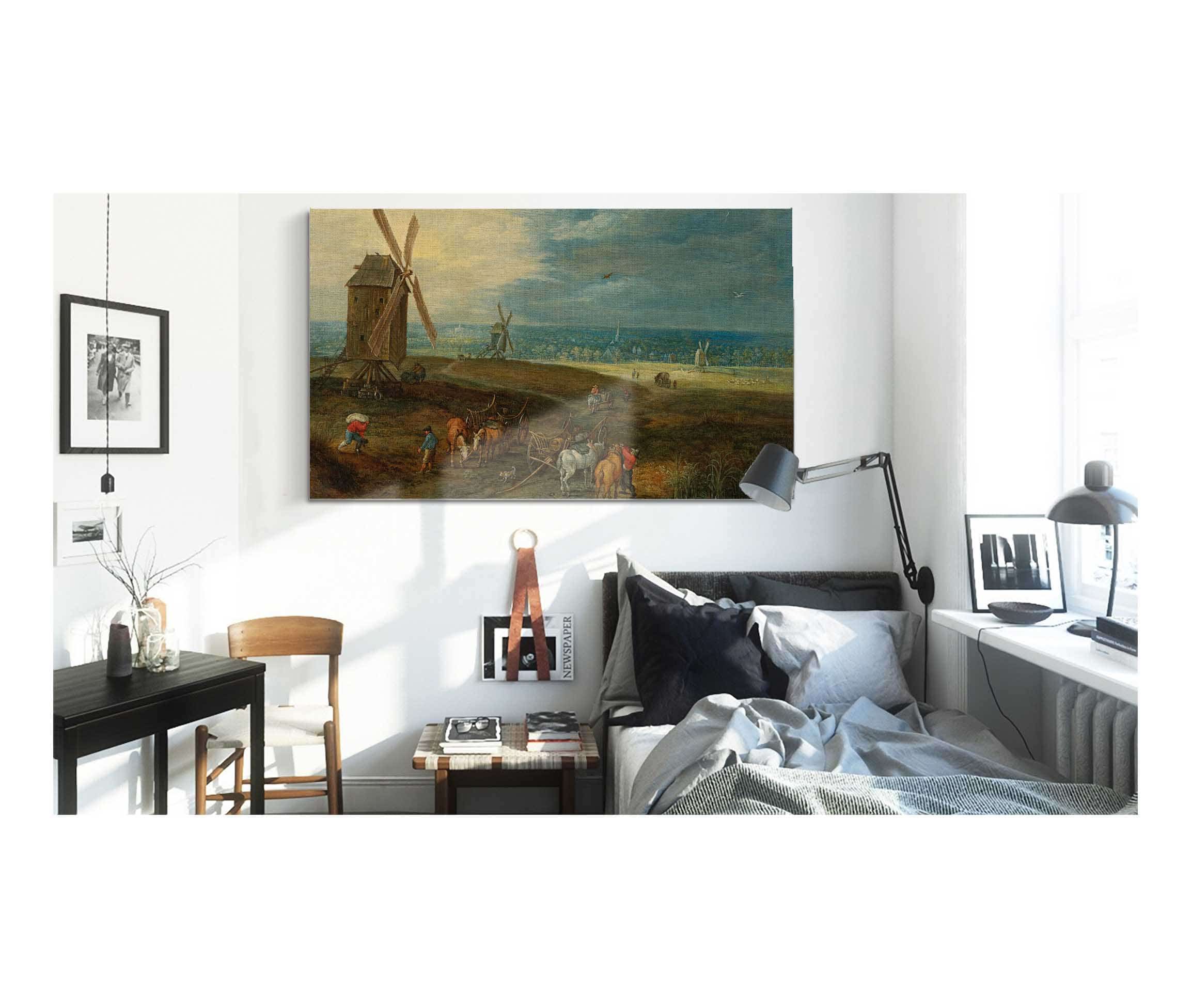 An Extensive Landscape With Travellers Before A Windmill by Jan Brueghel The Younger - Image 3