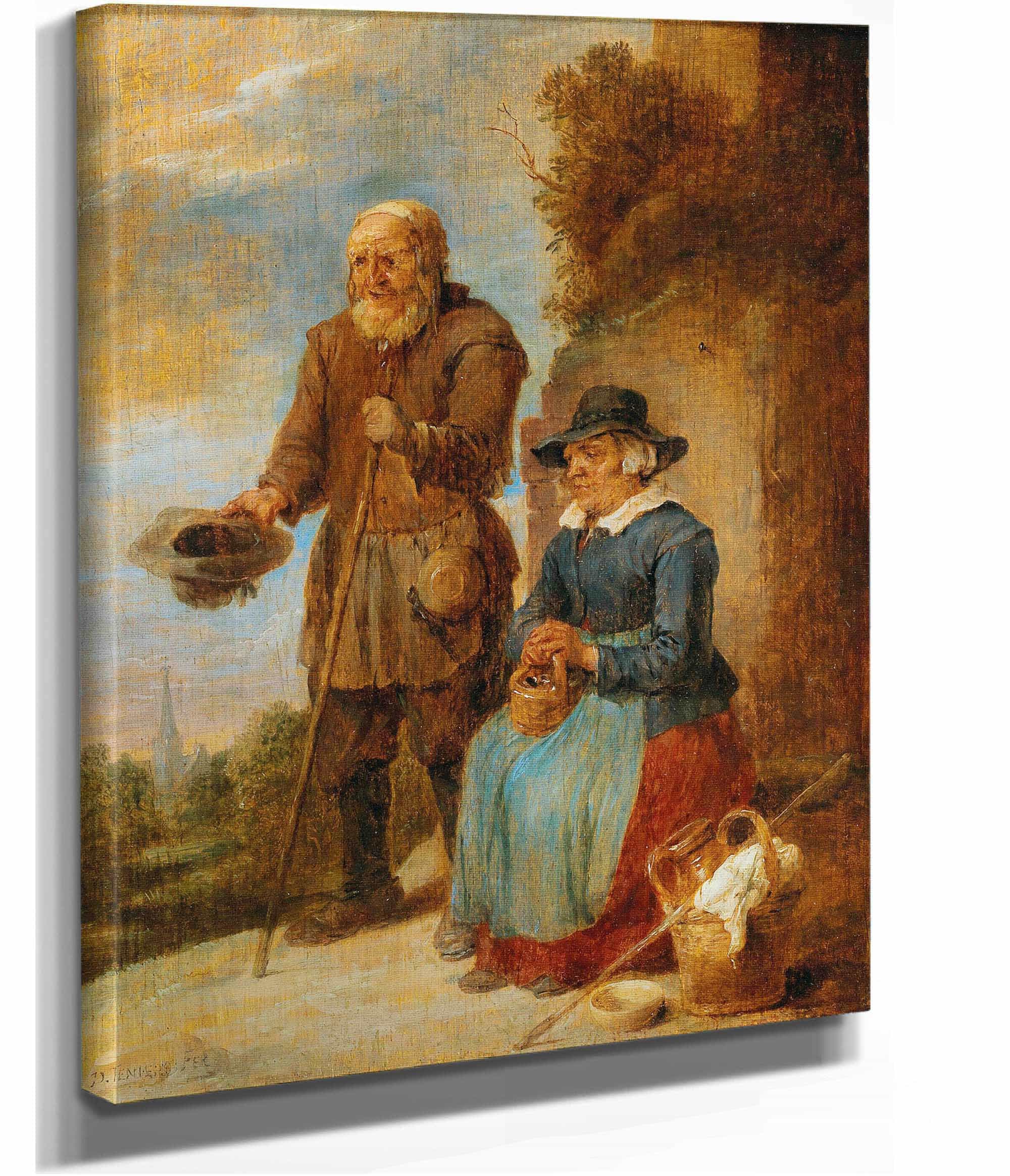 An Old Couple Begging On The Street by David Teniers The Younger - Image 2