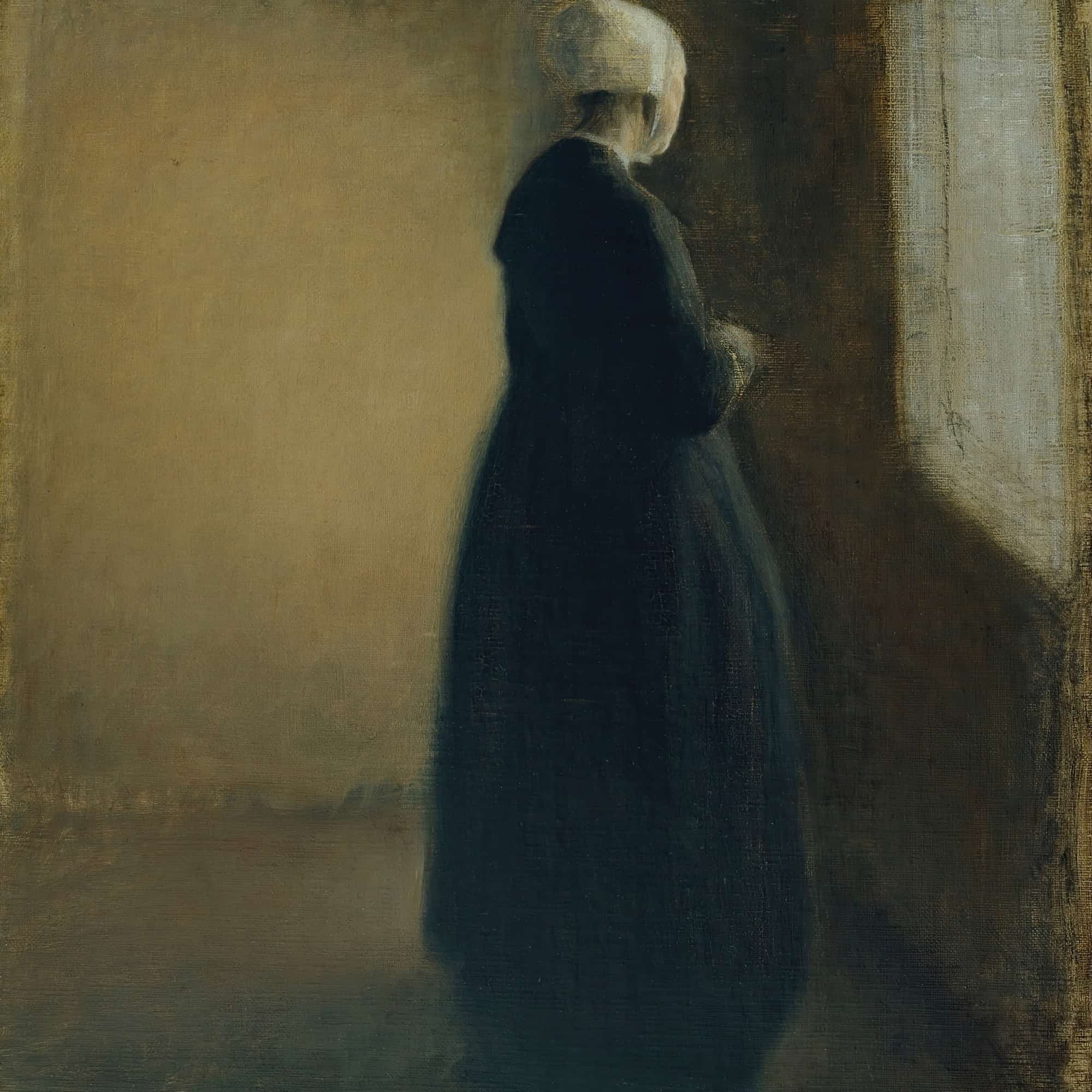 An Old Woman Standing By A Window by Vilhelm Hammershoi - Image 4