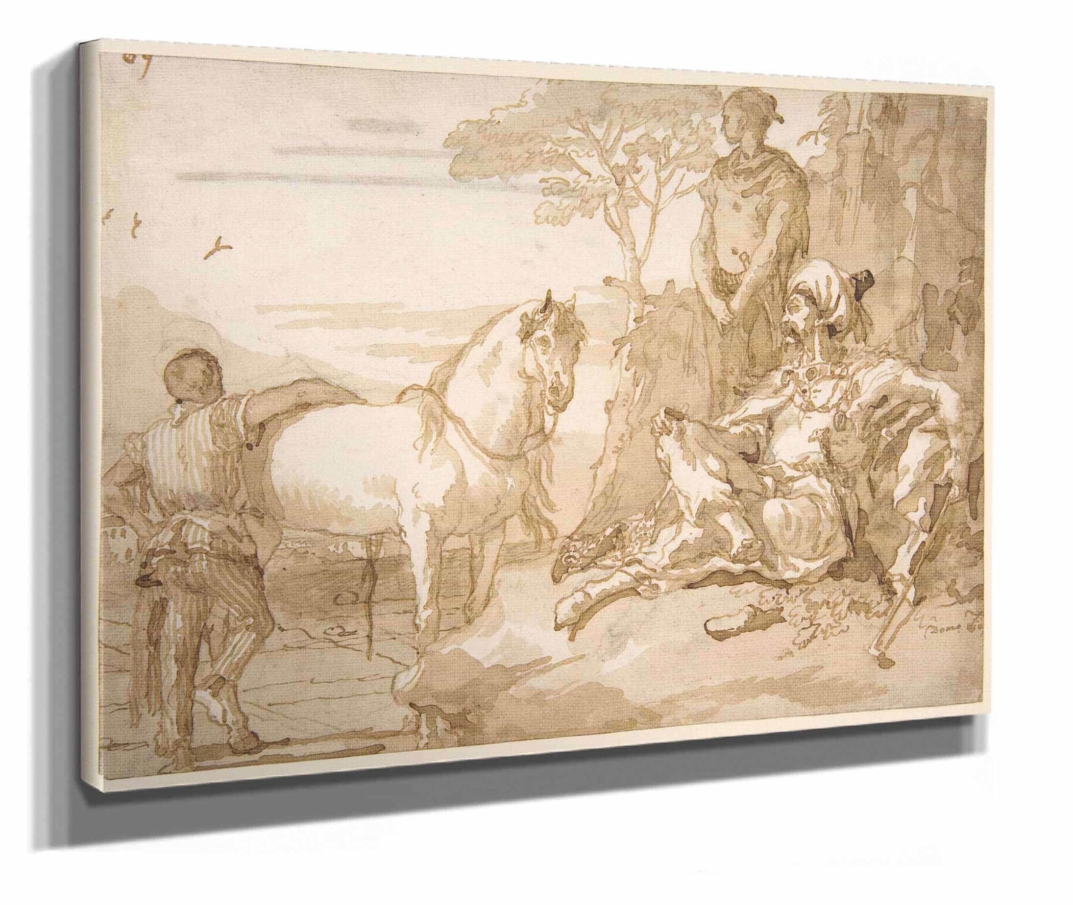 An Oriental Chieftain Resting by Giovanni Domenico Tiepolo