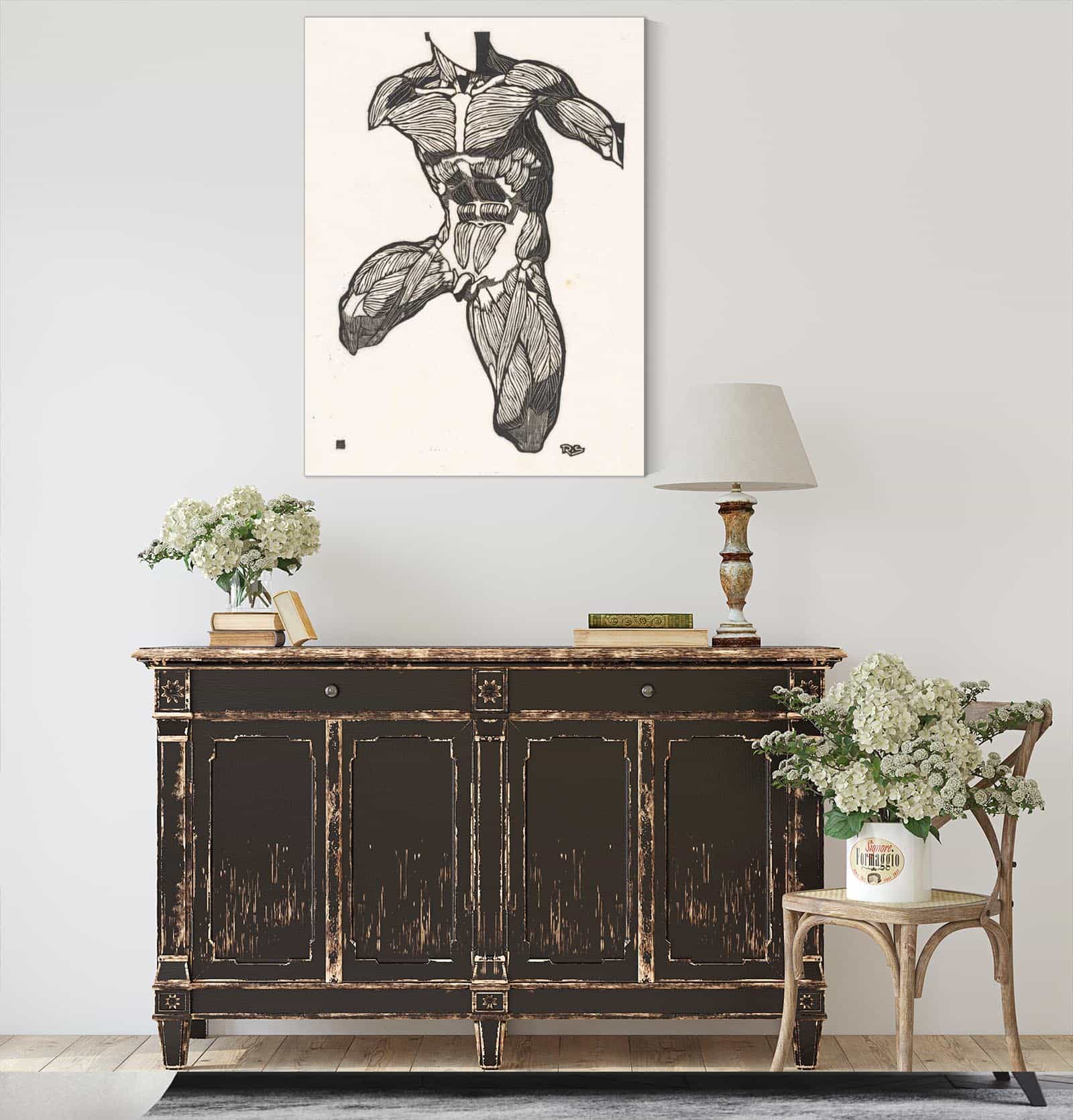 Anatomische Studie Van De Nek Buik En Bovenbeenspieren Van Een Man by Reijer Stolk - Image 4