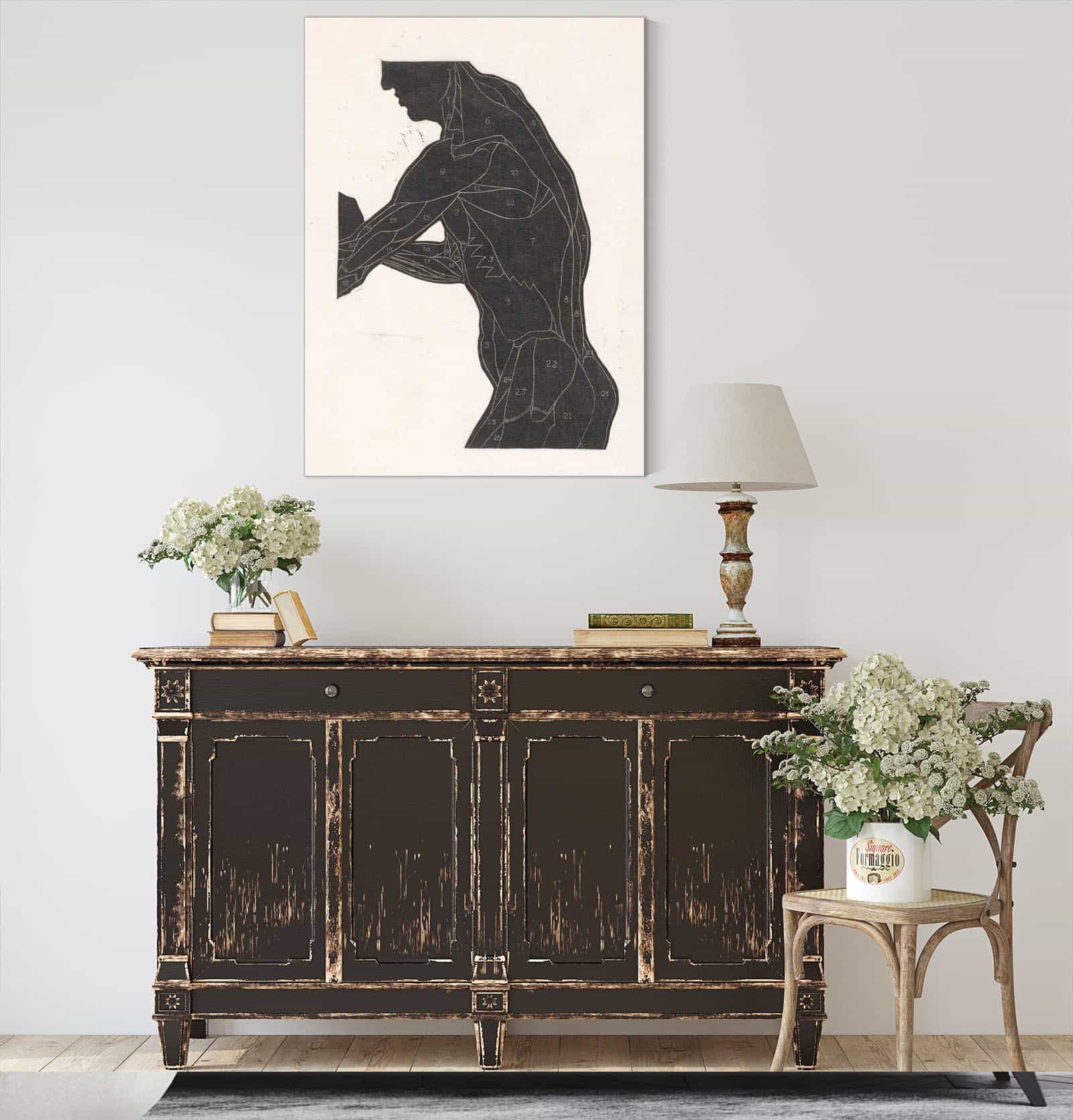 Anatomische Studie Van De Zij En Armspieren Van Een Man In Silhouet by Reijer Stolk - Image 4