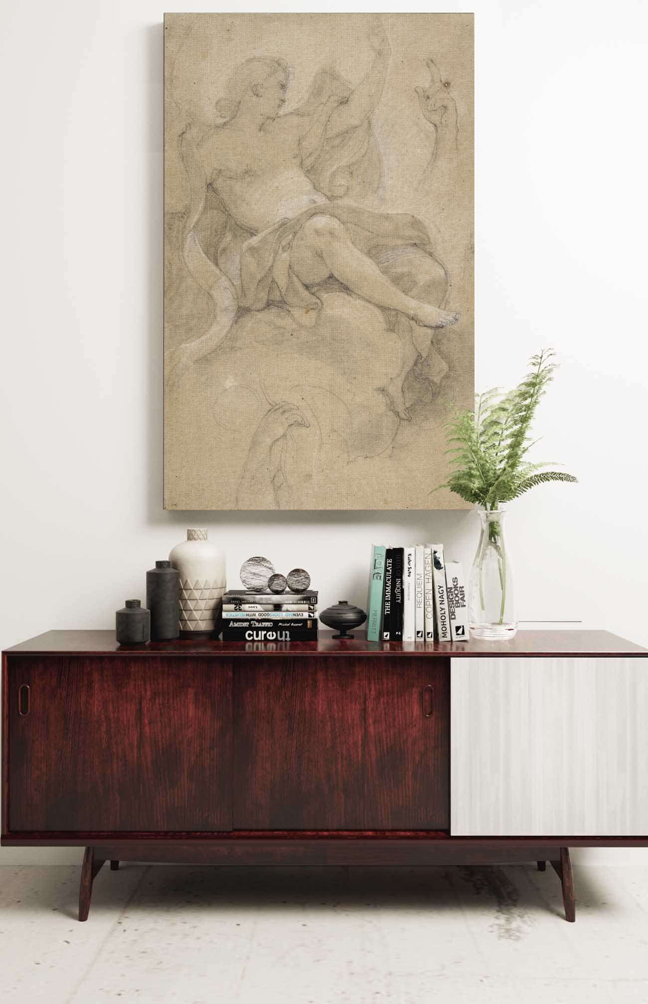 Angel Holding A Banderole by Charles Joseph Natoire - Image 2