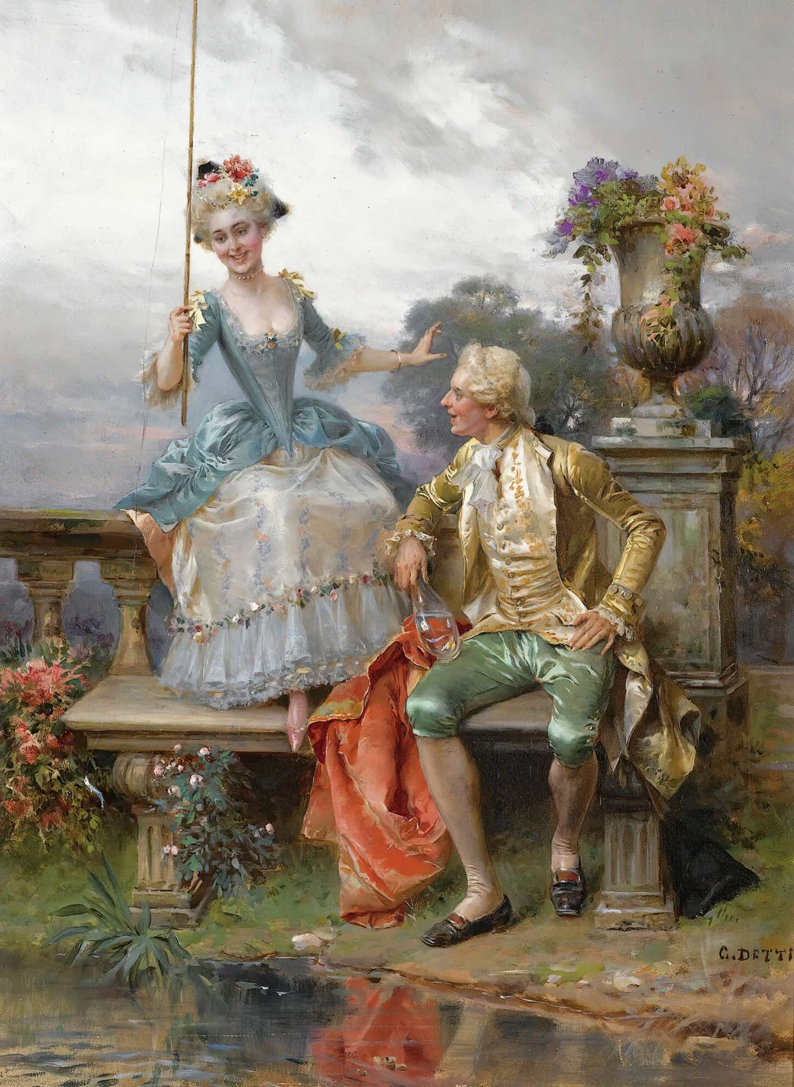 Angling For A Good Catch by Cesare Auguste Detti