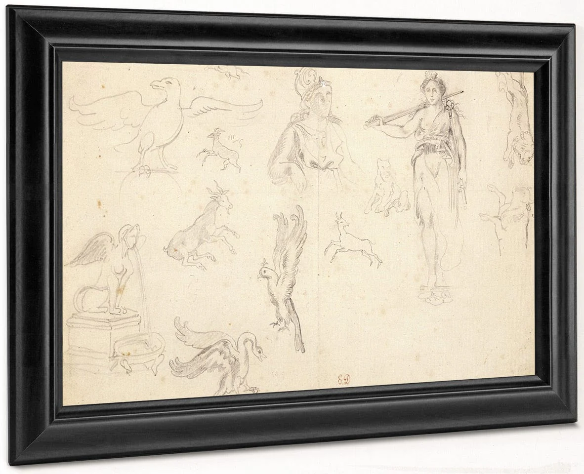 Animal And Figure Studies By Ferdinand Victor Eugene Delacroix - Image 8