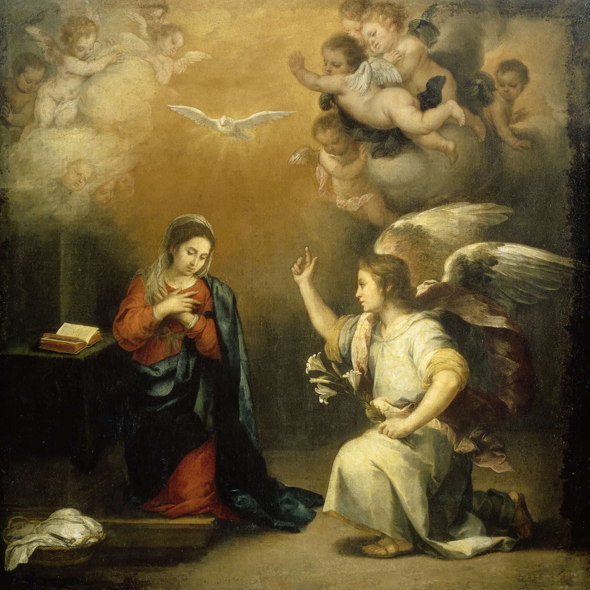 Annunciation To The Virgin by Bartolome Esteban Murillo - Image 4