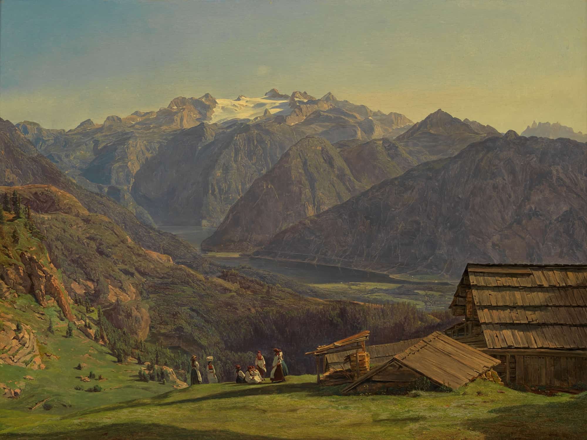 Ansicht Des Dachsteins Mit Dem Hallstattersee Ischl by Ferdinand Georg Waldmuller - Image 2