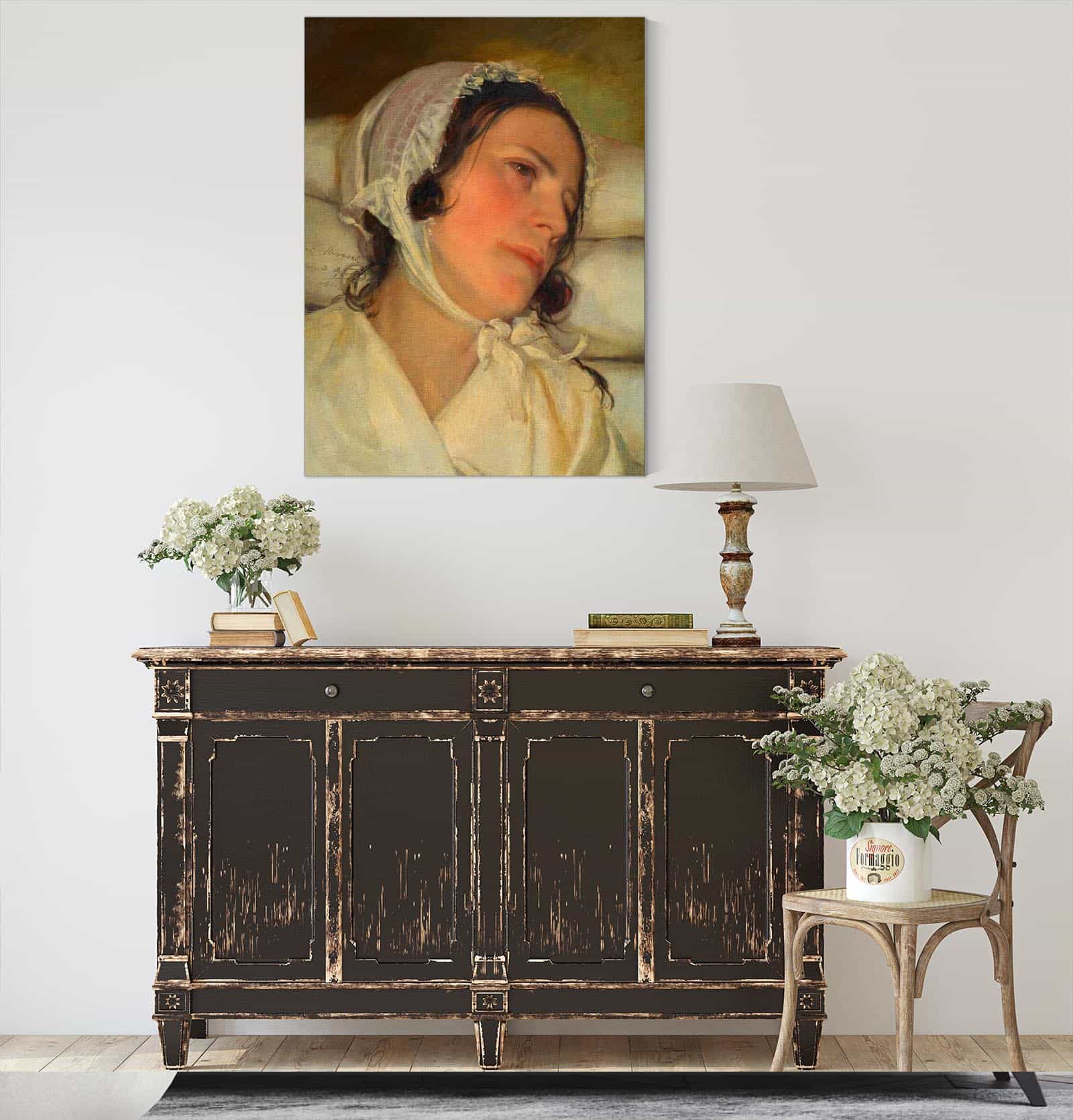 Antonie Amerling Am Krankenbett Gattin Des Kunstlers by Friedrich Von Amerling - Image 4