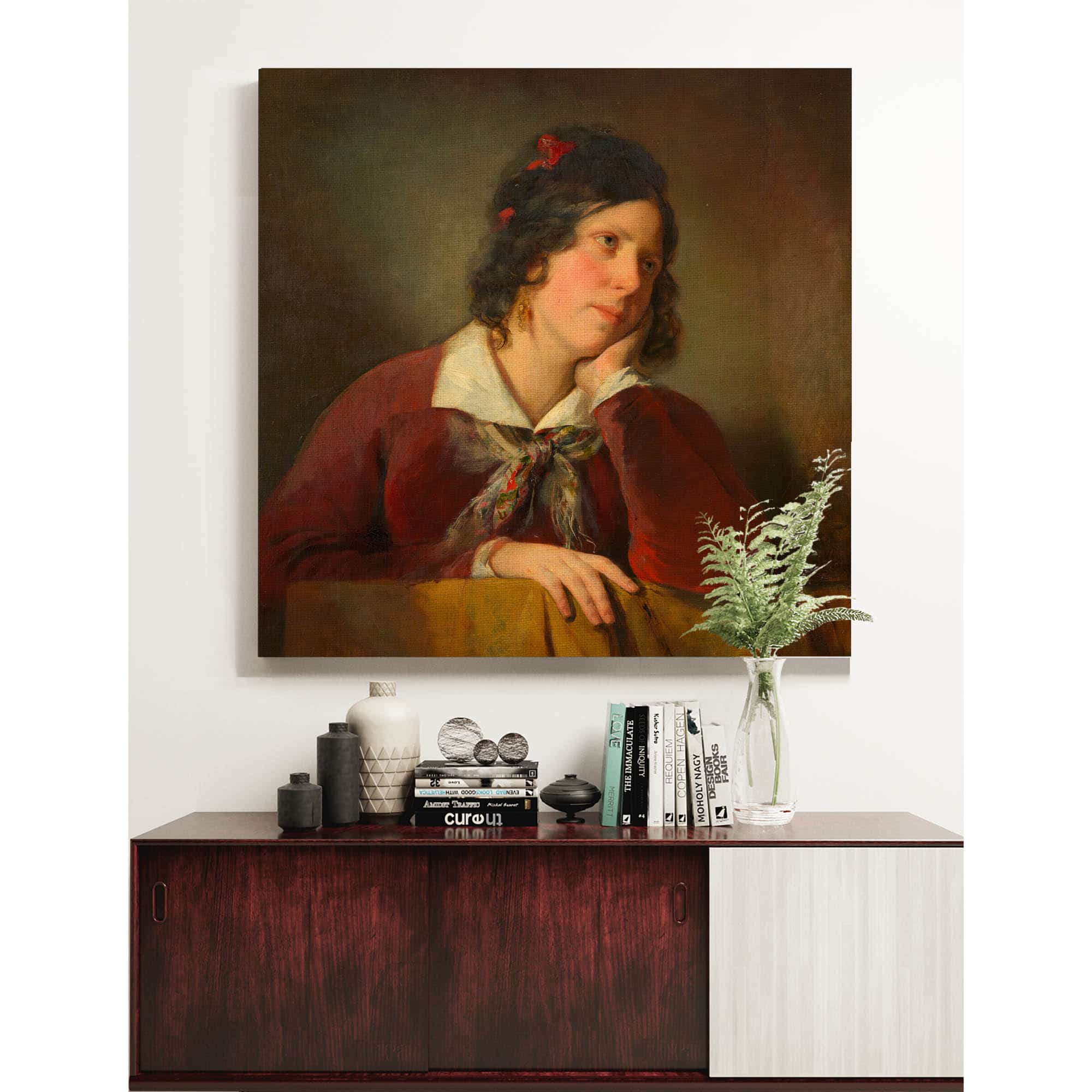 Antonie Amerling Mit Aufgestutztem Kopf . Gattin Des Kunstlers by Friedrich Von Amerling - Image 5