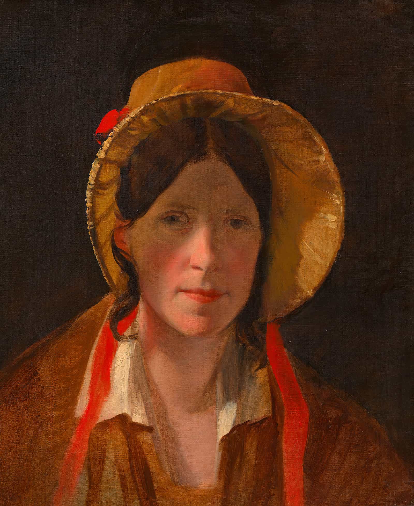 Antonie Amerling Mit Florentinerhut Gattin Des Kunstlers by Friedrich Von Amerling