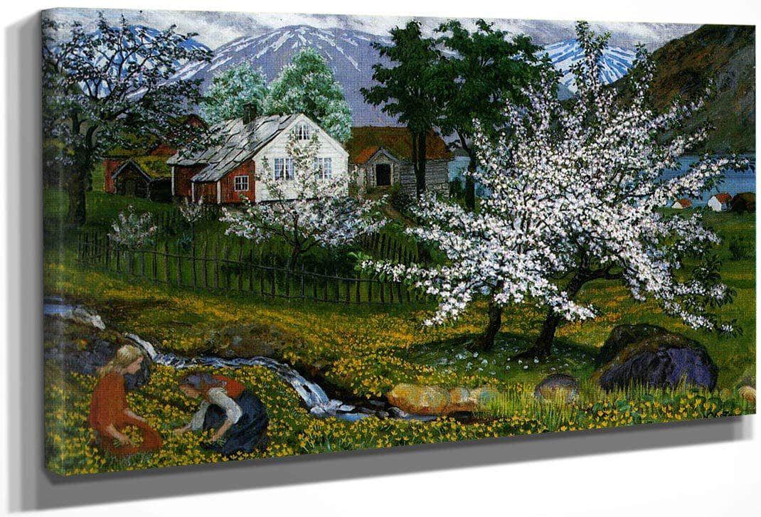 Apple Trees In Blossom By 1 By Nicolai Astrup