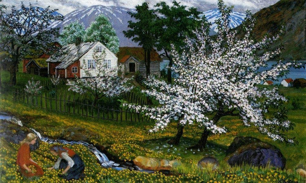 Apple Trees In Blossom By Nicolai Astrup - Image 6