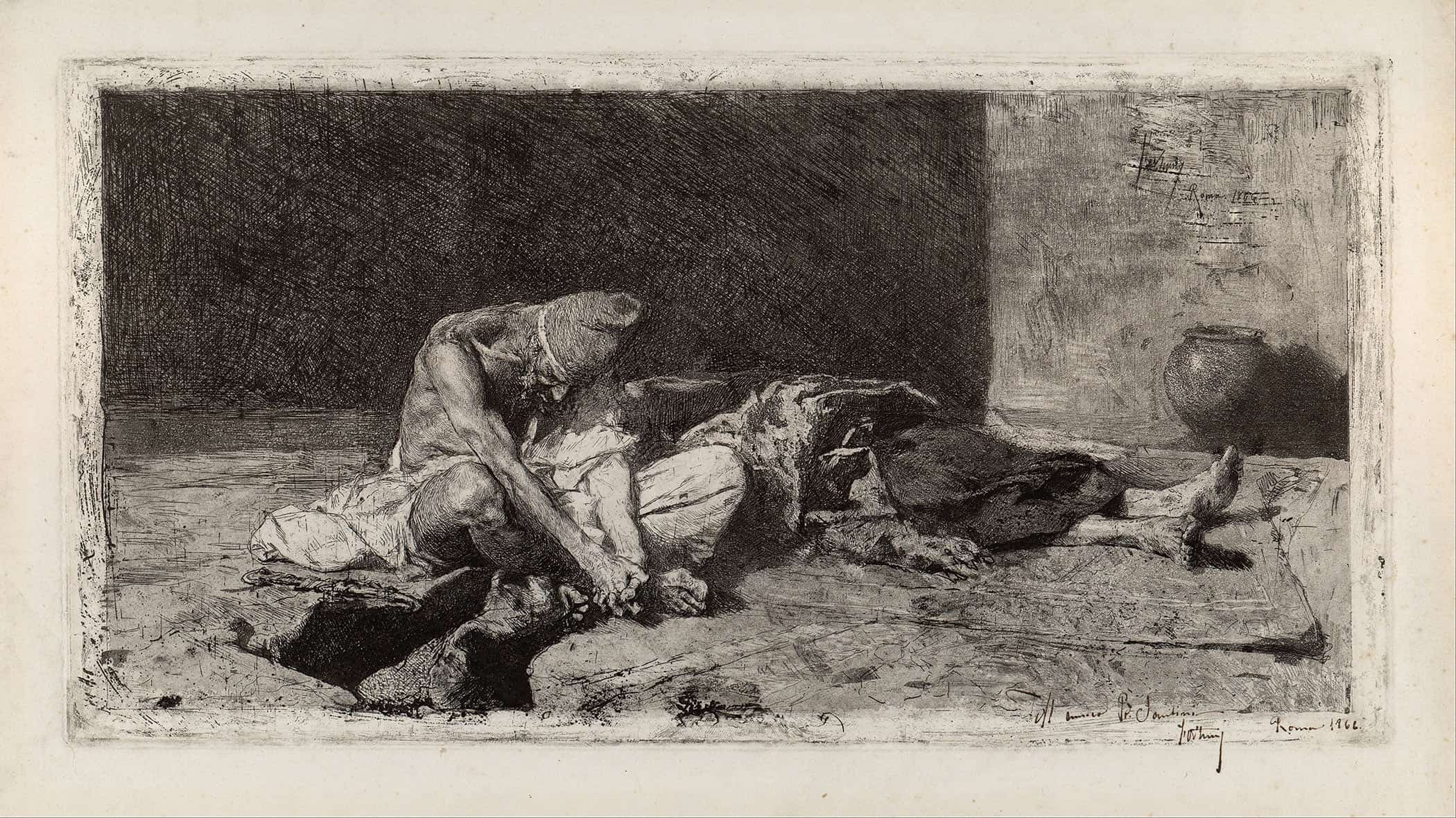 Arab Watching Over The Body Of A Friend by Mariano Fortuny Marsal - Image 2