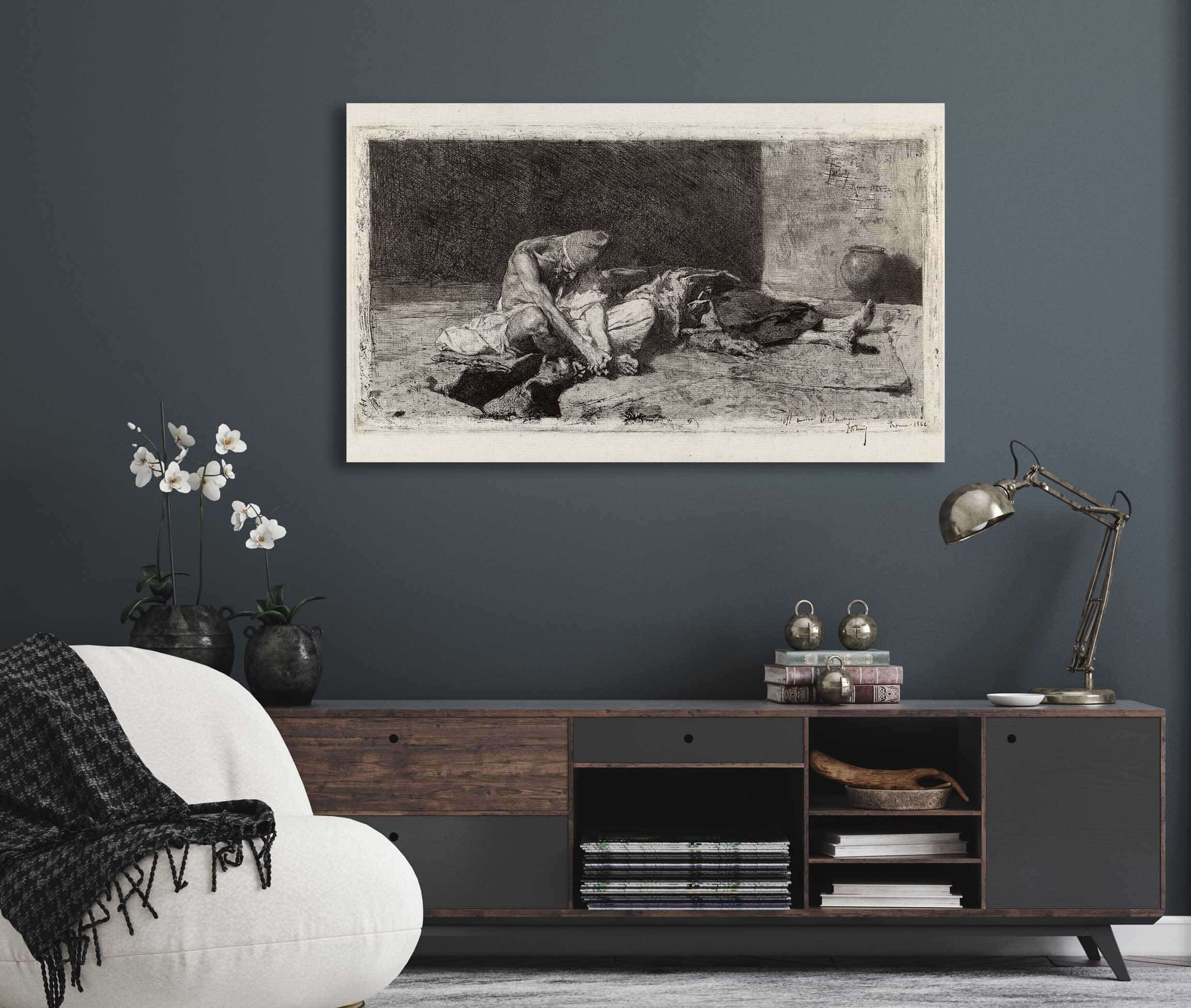 Arab Watching Over The Body Of A Friend by Mariano Fortuny Marsal - Image 5