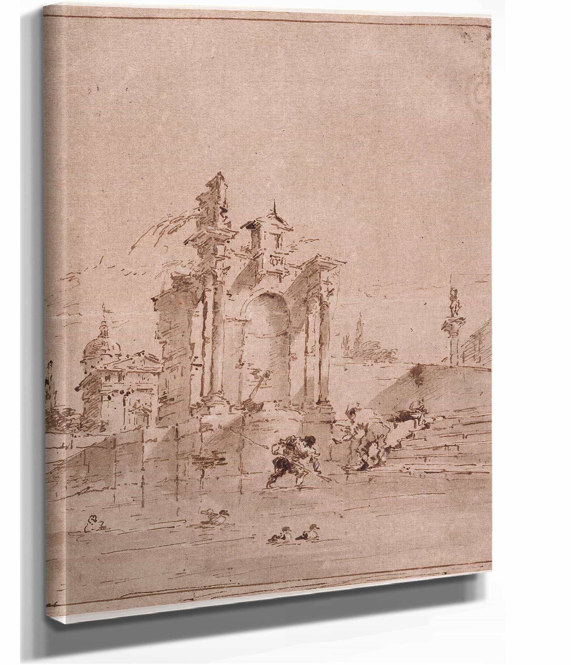 Architectural Capriccio by Francesco Guardi - Image 2