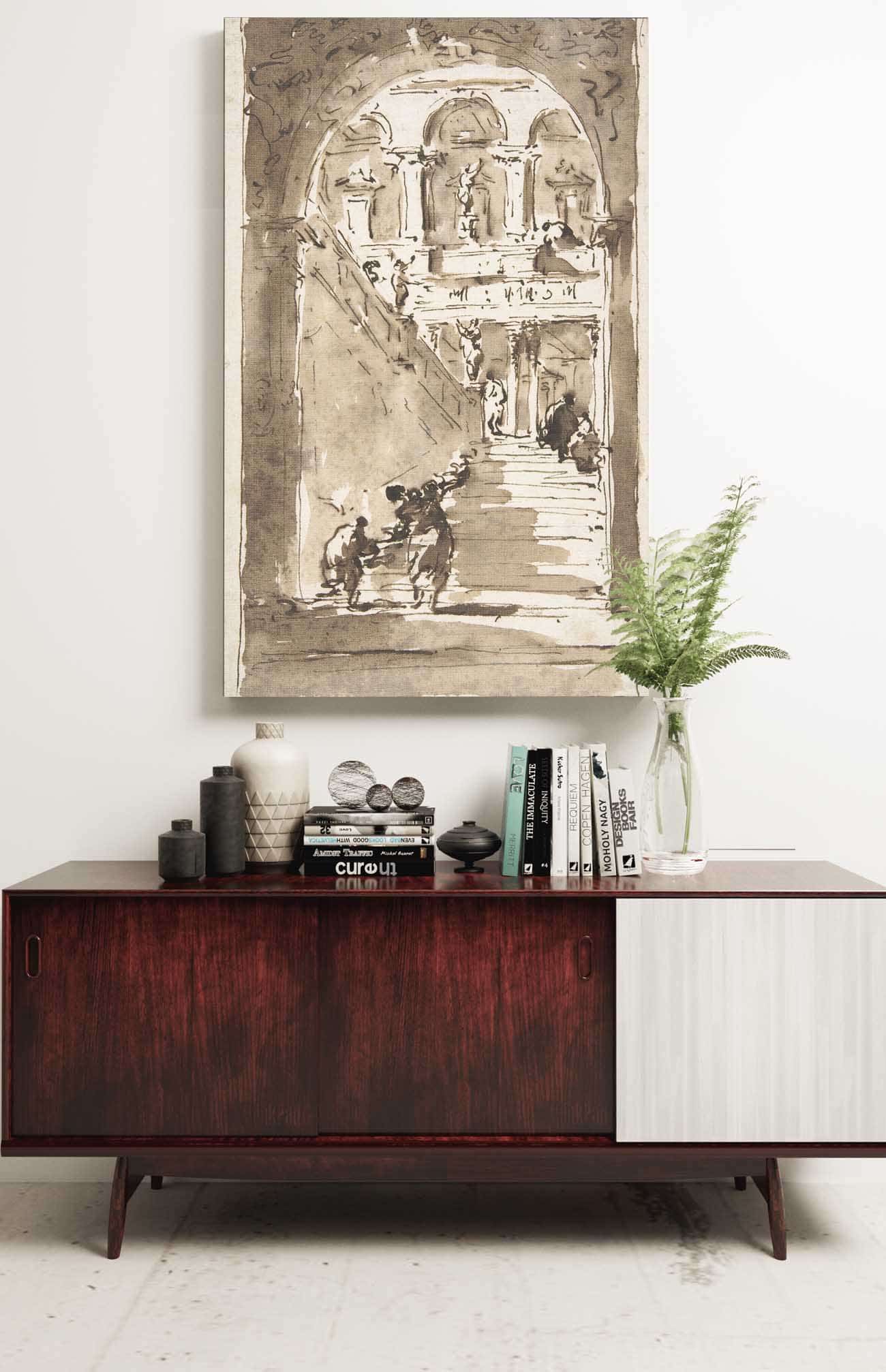 Architectural Fantasy Figures On A Grand Staircase by Francesco Guardi - Image 3