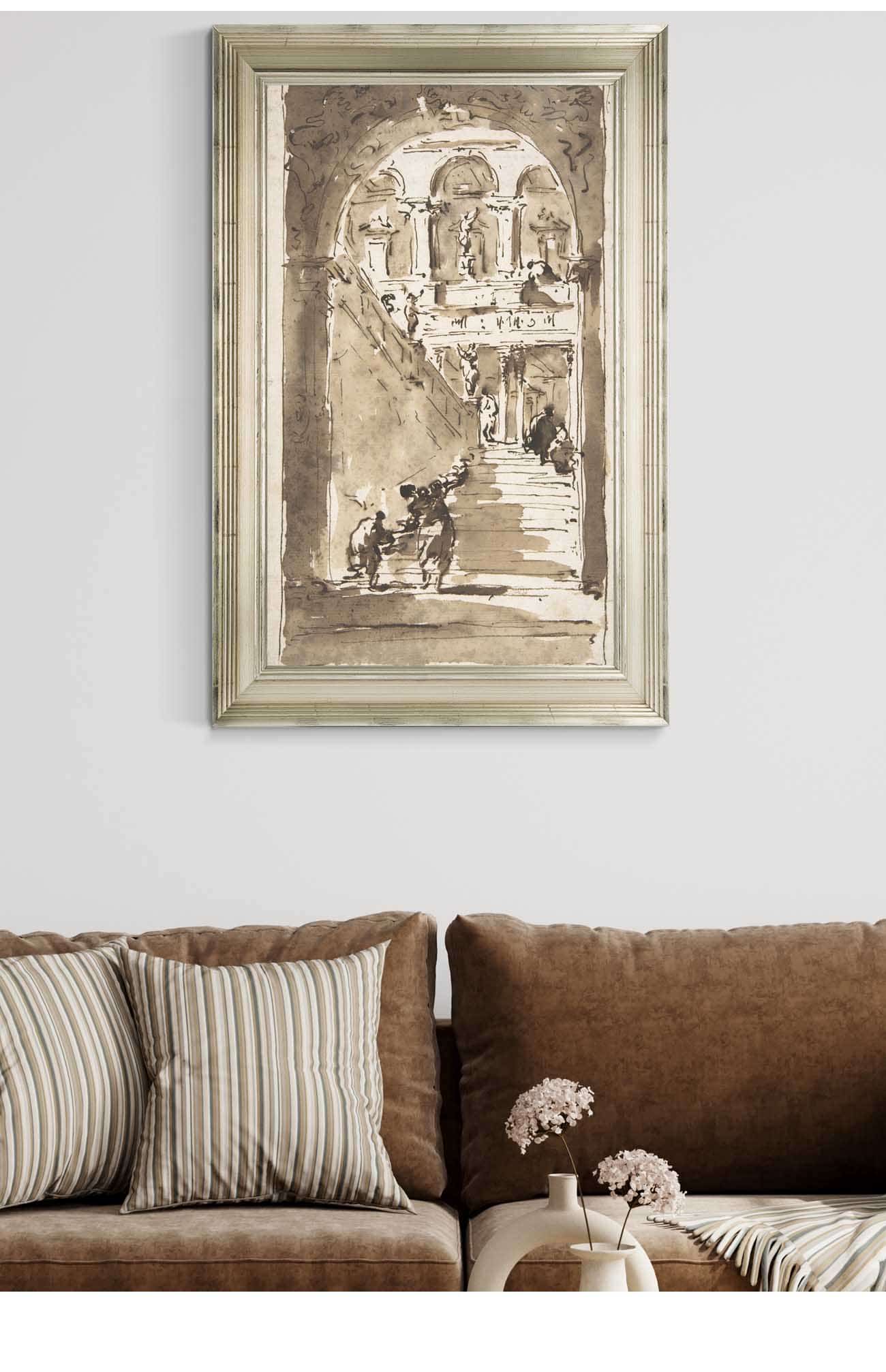 Architectural Fantasy Figures On A Grand Staircase by Francesco Guardi - Image 9